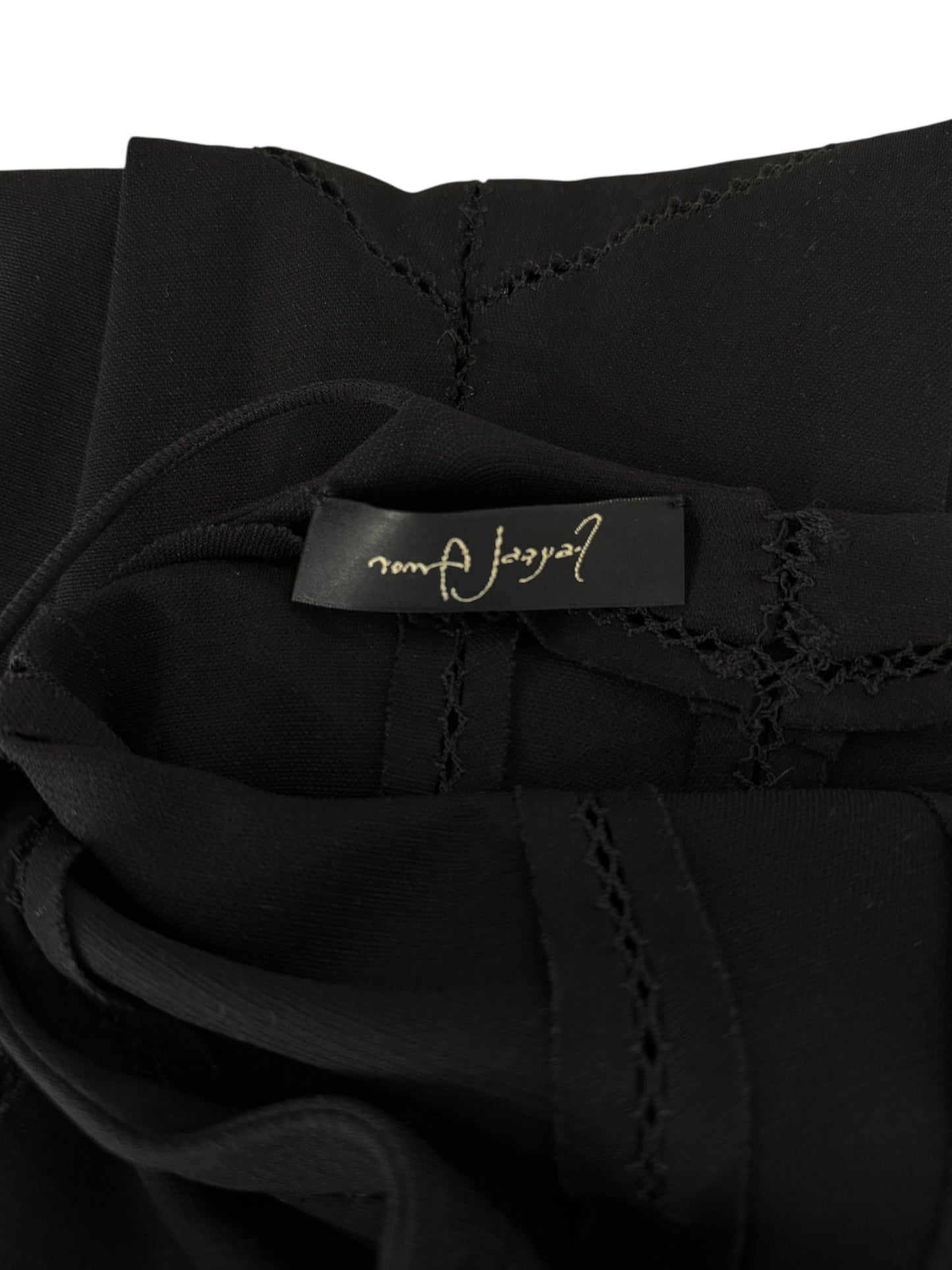 FAYÇAL AMOR SS1993 BLACK PICOT STITCHING MAXI DRESS