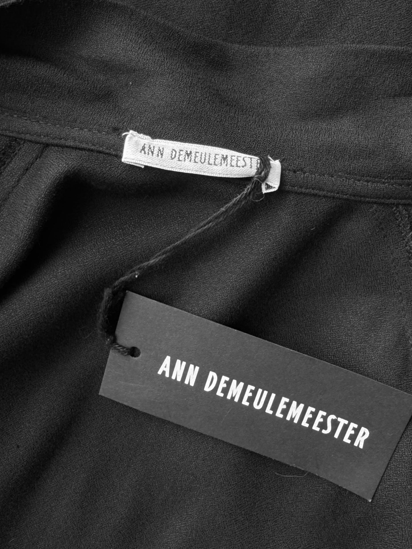 ANN DEMEULEMEESTER 2018 BY SÉBASTIEN MEUNIER BLACK HALF-ZIP TANK TOP
