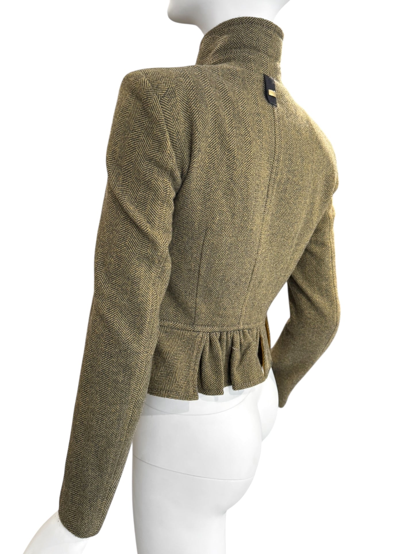 HIGH 2010s GREEN WOOL DOUBLE BREASTED JACKET