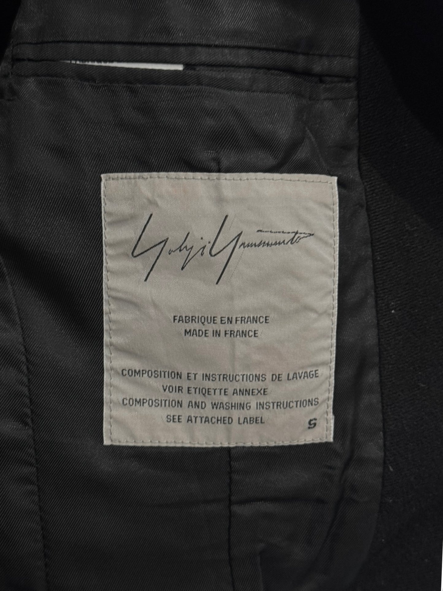 YOHJI YAMAMOTO 1980s BLACK WOOL DOUBLE BREASTED JACKET