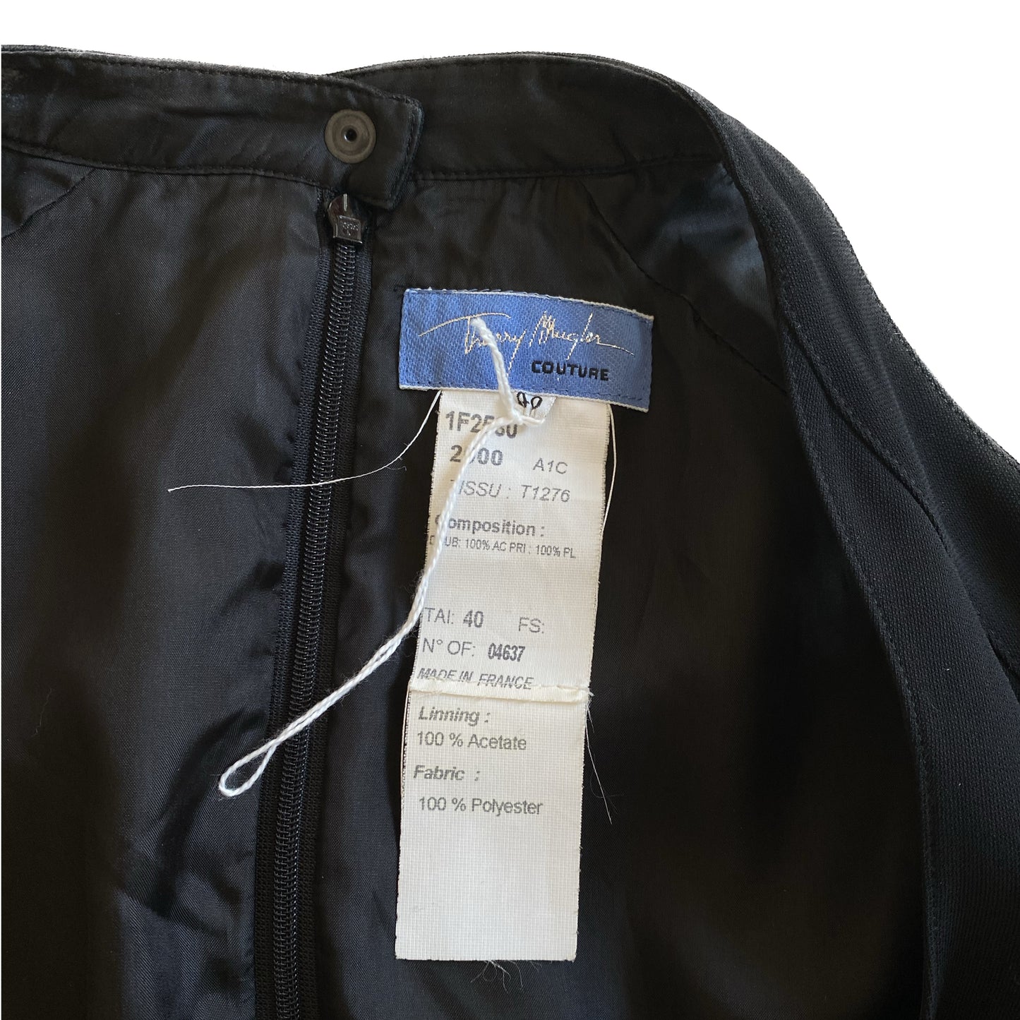 THIERRY MUGLER COUTURE 2000 BLACK COLD SHOULDER DRESS