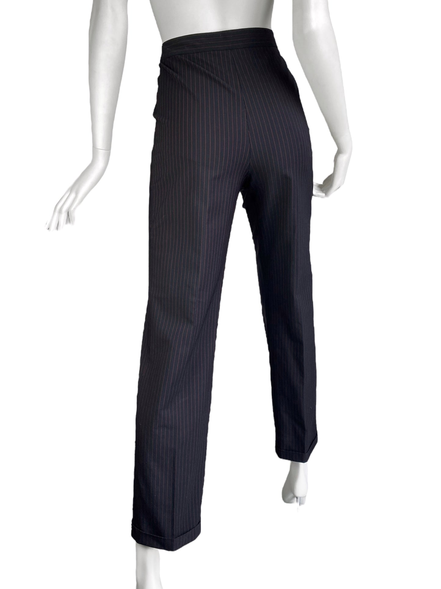 ALEXANDER MCQUEEN FW1998 «JOAN» BLACK & RED STRIPED PANTS