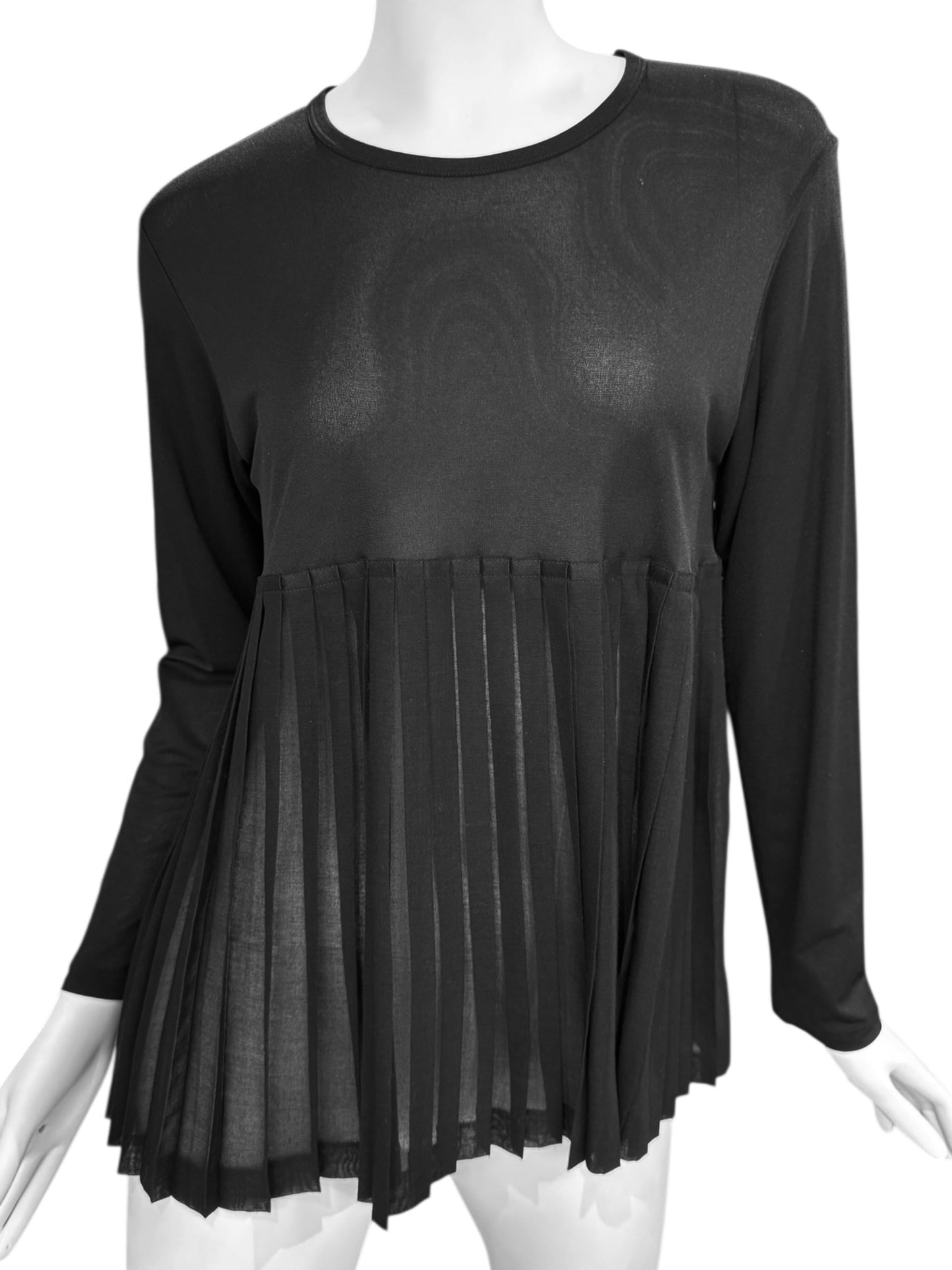 Y’S YOHJI YAMAMOTO 2000s BLACK PLEATED TOP