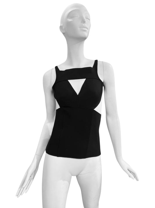 RICK OWENS SS2020 BLACK KNIT CUT OUT TANK TOP