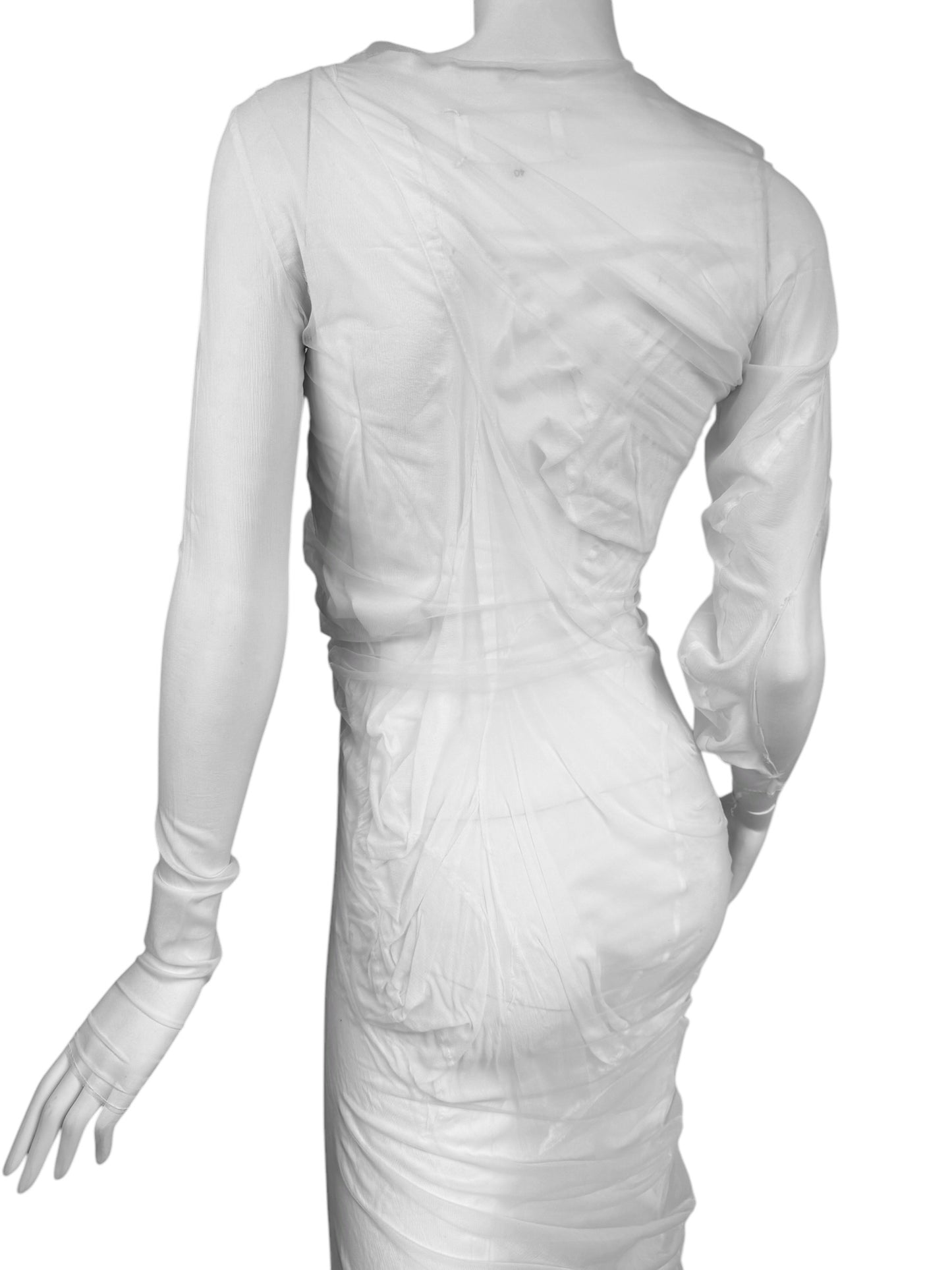 MAISON MARGIELA SS2021 BY GALLIANO WHITE SILK « WET » BRIDAL MAXI DRESS