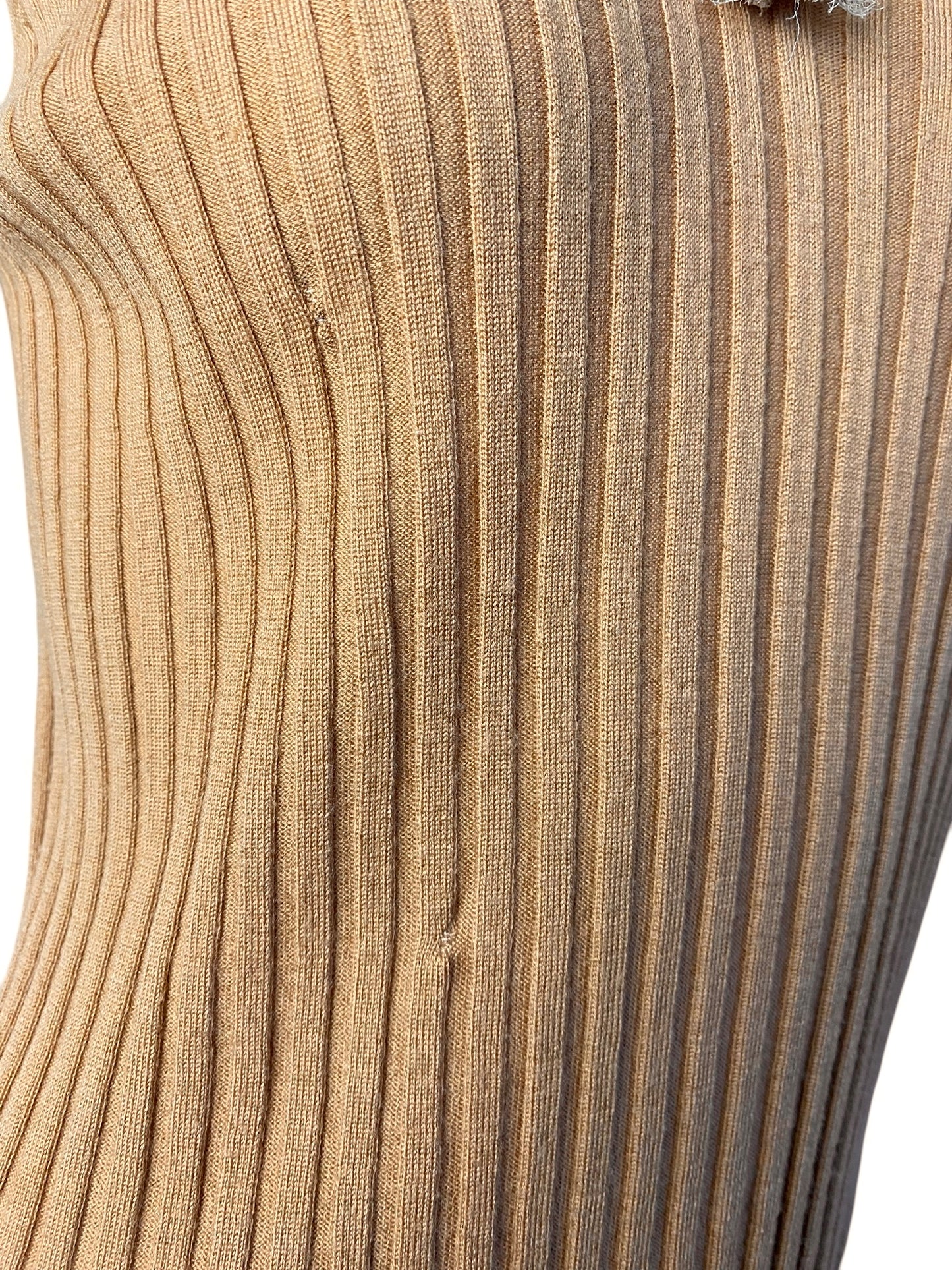 DIOR FW2005 BY GALLIANO CAMEL WOOL RUFFLES TRIM TANK TOP