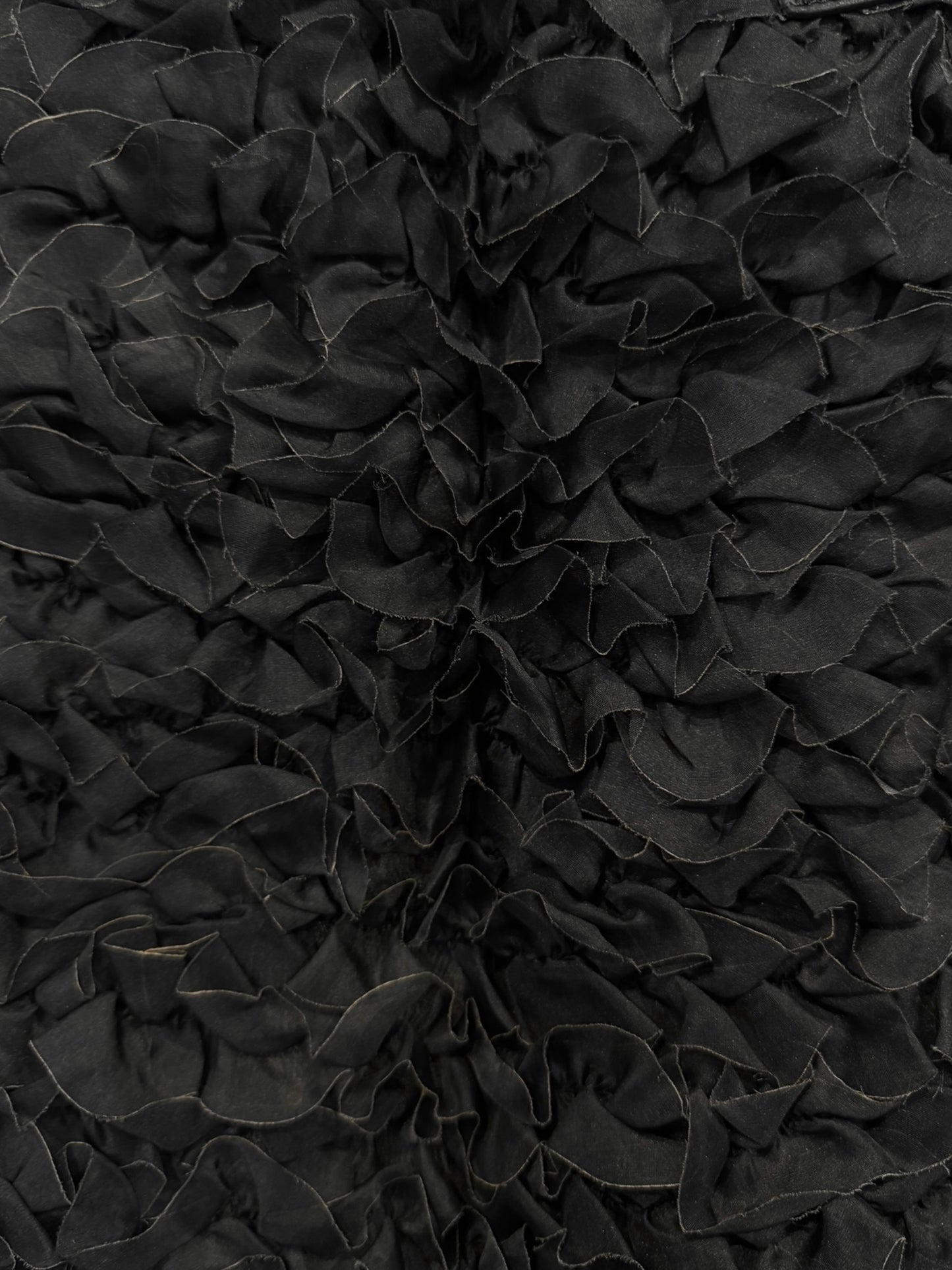 EMPORIO ARMANI SS2008 BLACK SILK RUFFLES MINI SKIRT