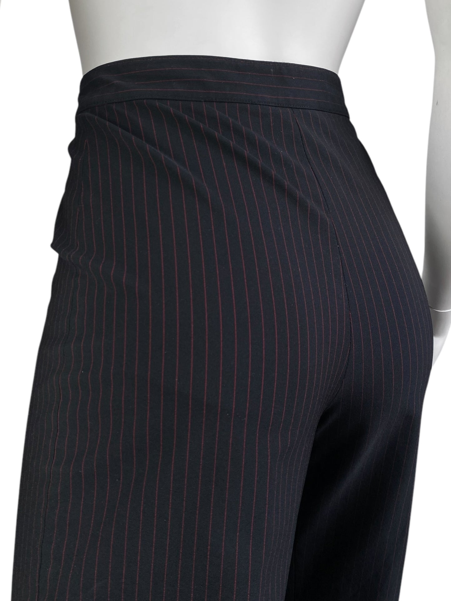 ALEXANDER MCQUEEN FW1998 «JOAN» BLACK & RED STRIPED PANTS