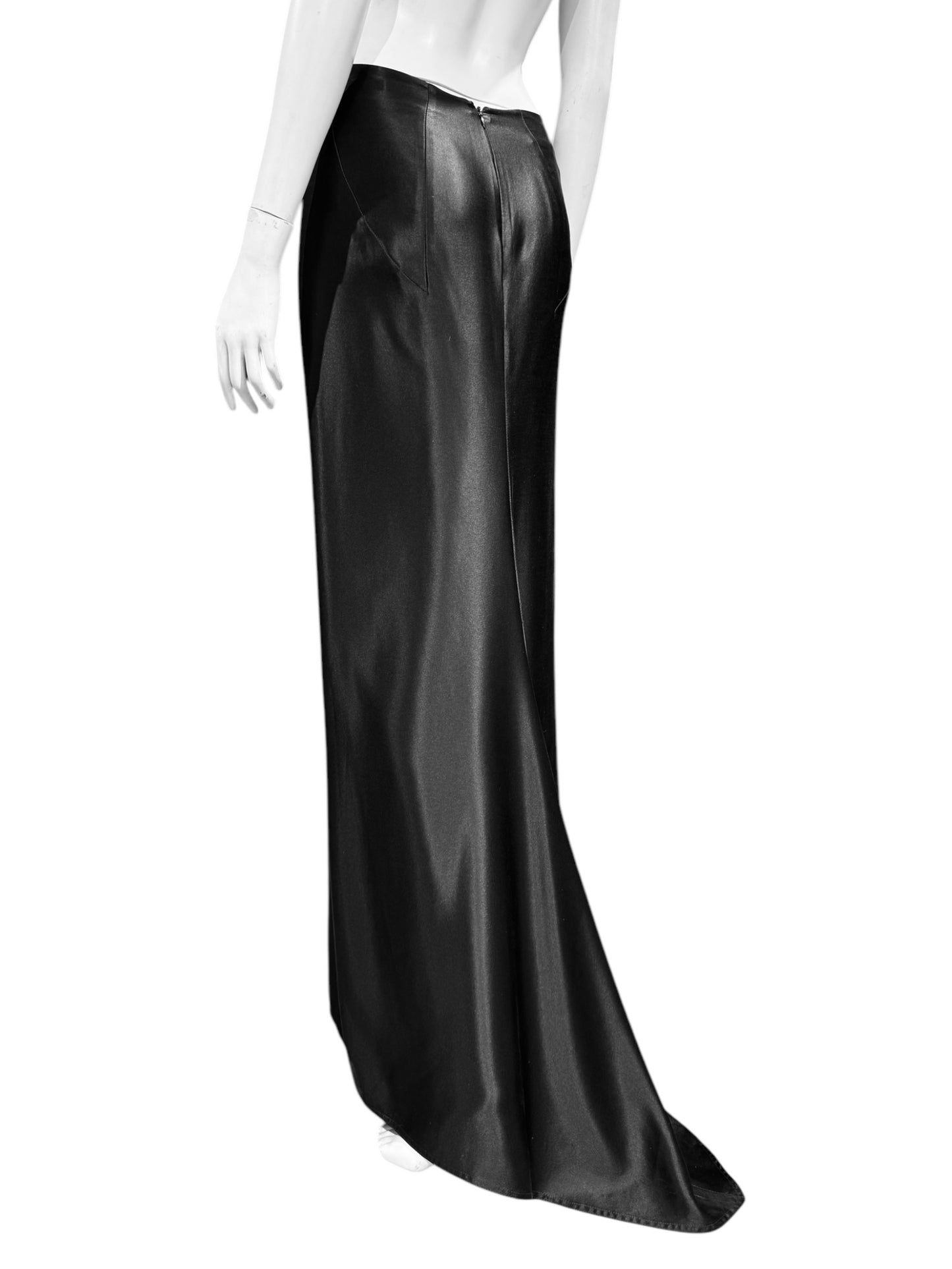 ALEXANDER MCQUEEN SS1999 «NO. 13» BLACK SILK MAXI SKIRT