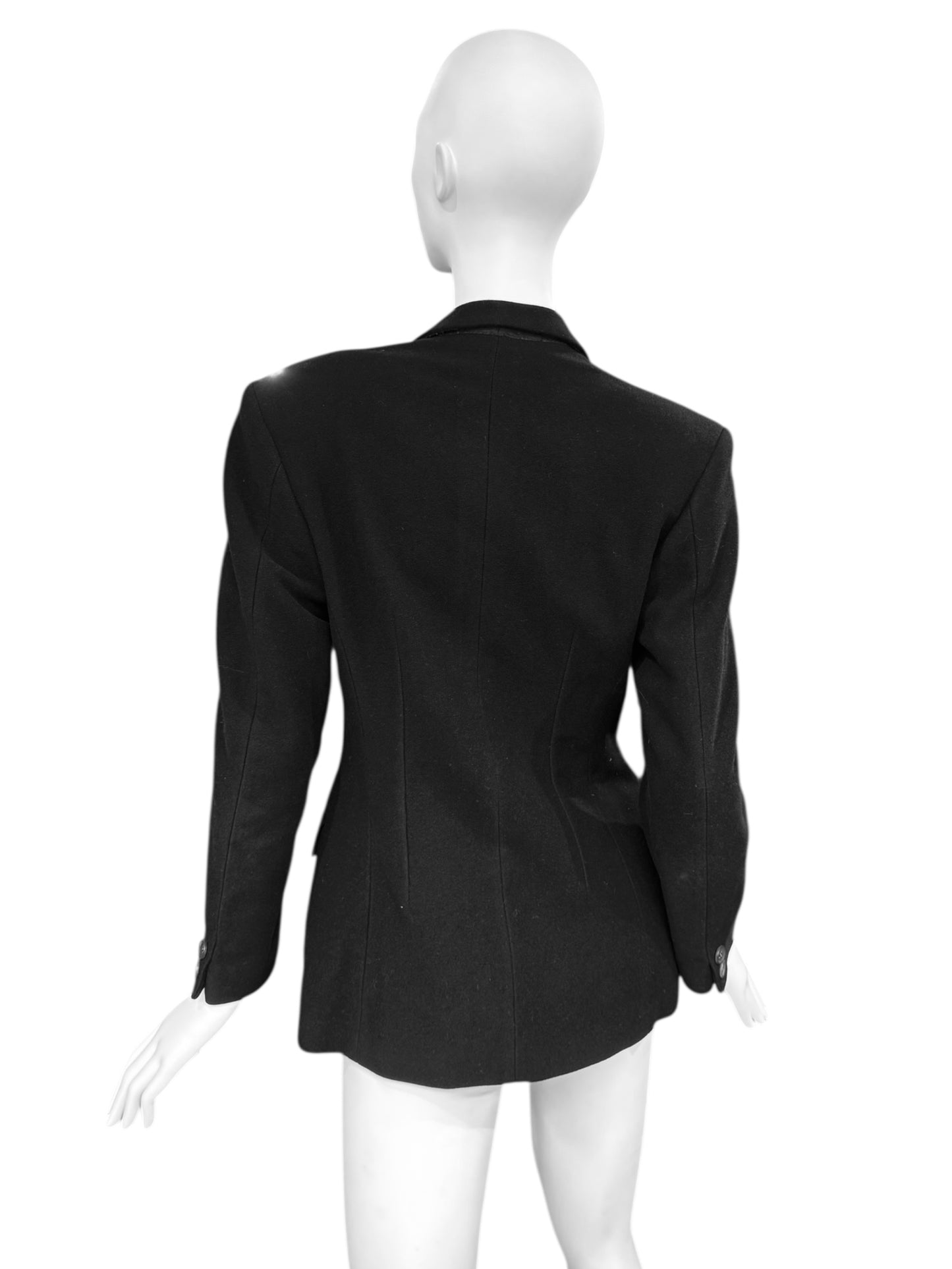 YOHJI YAMAMOTO 1980s BLACK WOOL DOUBLE BREASTED JACKET