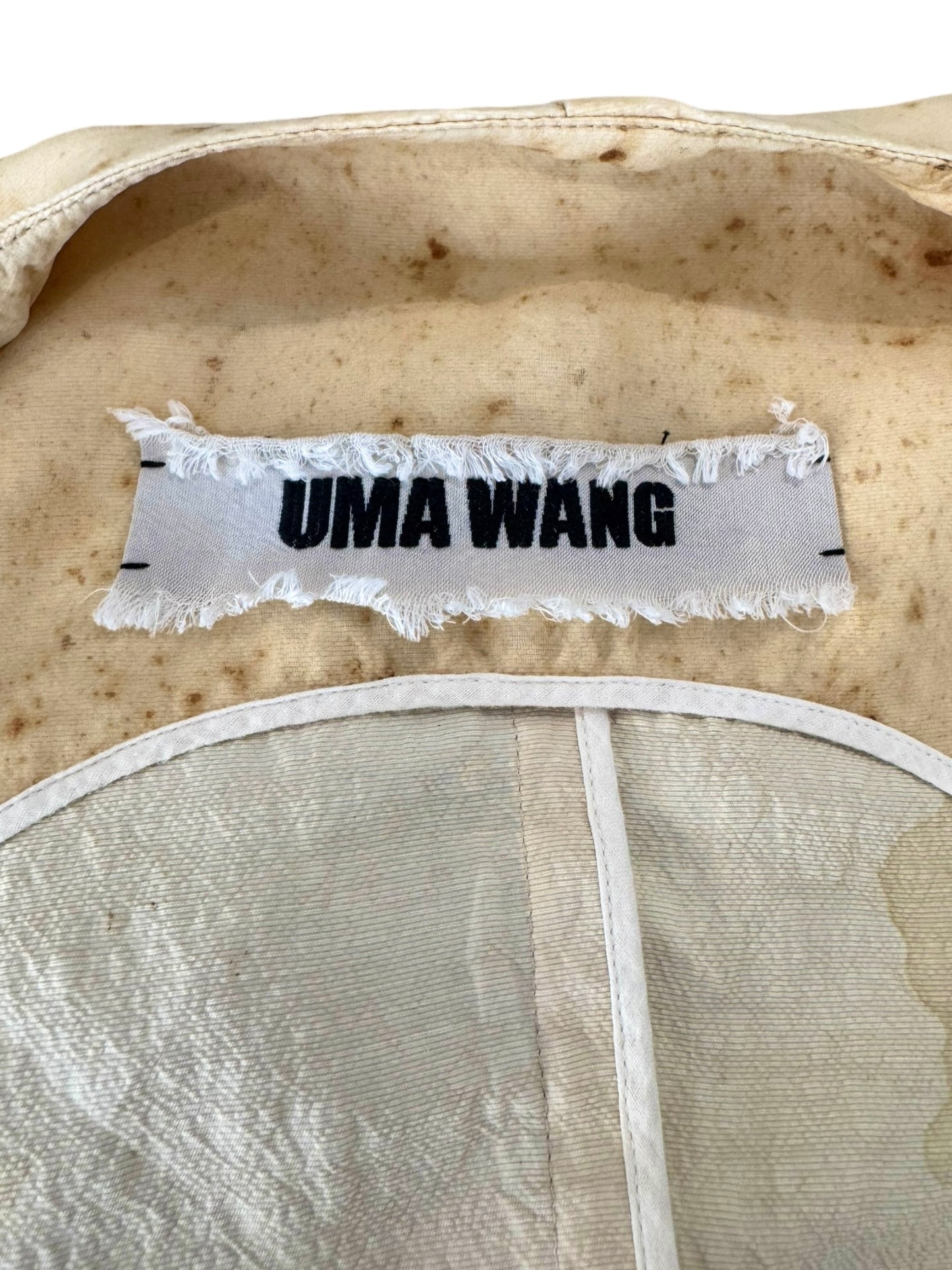 UMA WANG SS2019 YELLOW LINEN & SILK STAINED JACKET