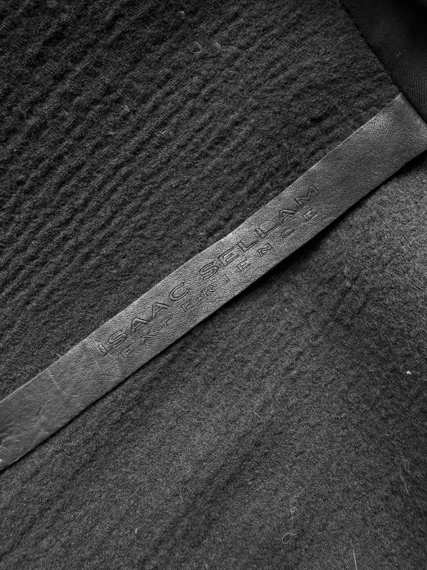 ISAAC SELLAM 2010s BLACK LEATHER SCARF JACKET