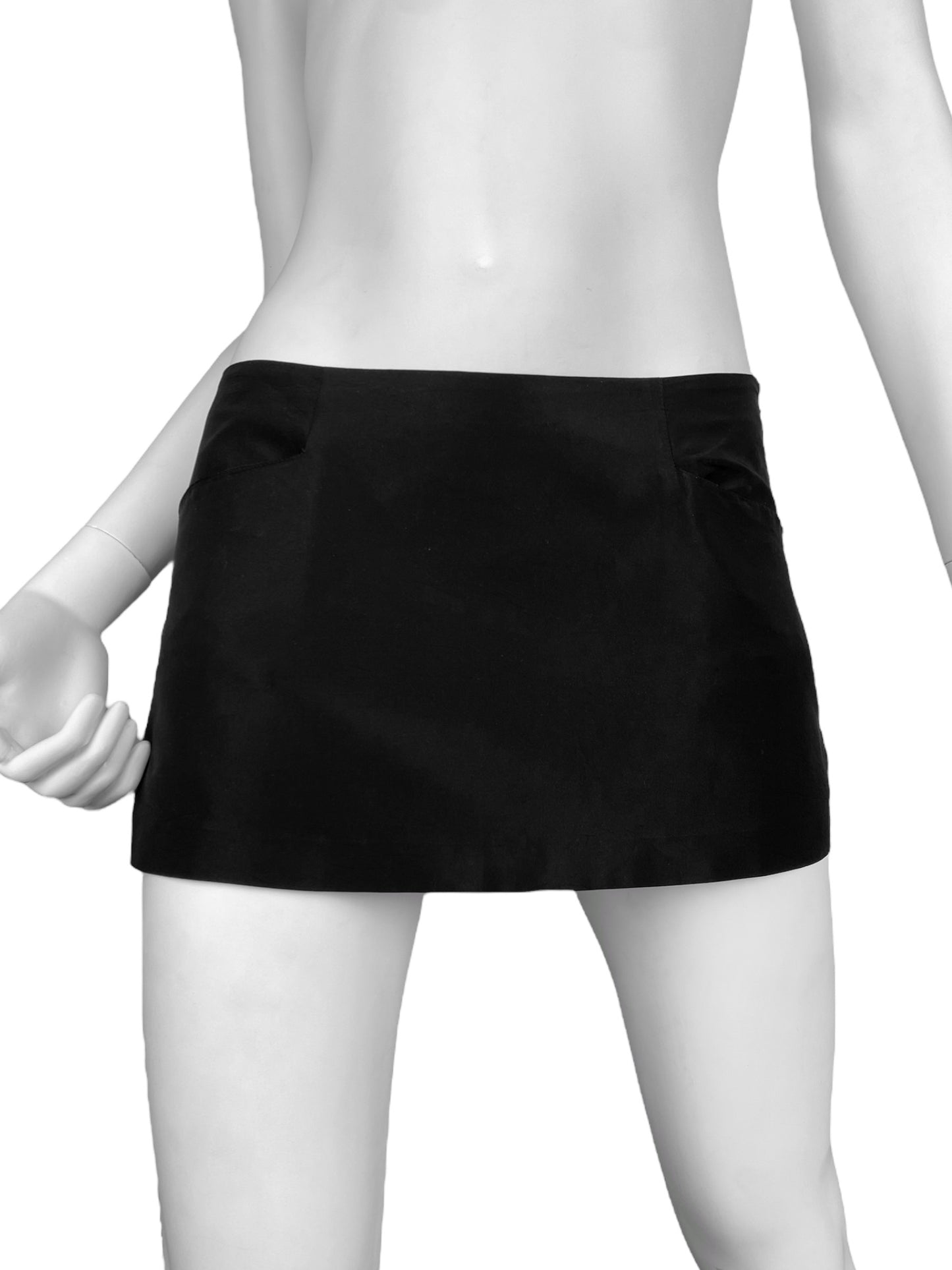 ALEXANDER MCQUEEN SS1997 «LA POUPÉE» BLACK BUMSTER MINI SKIRT