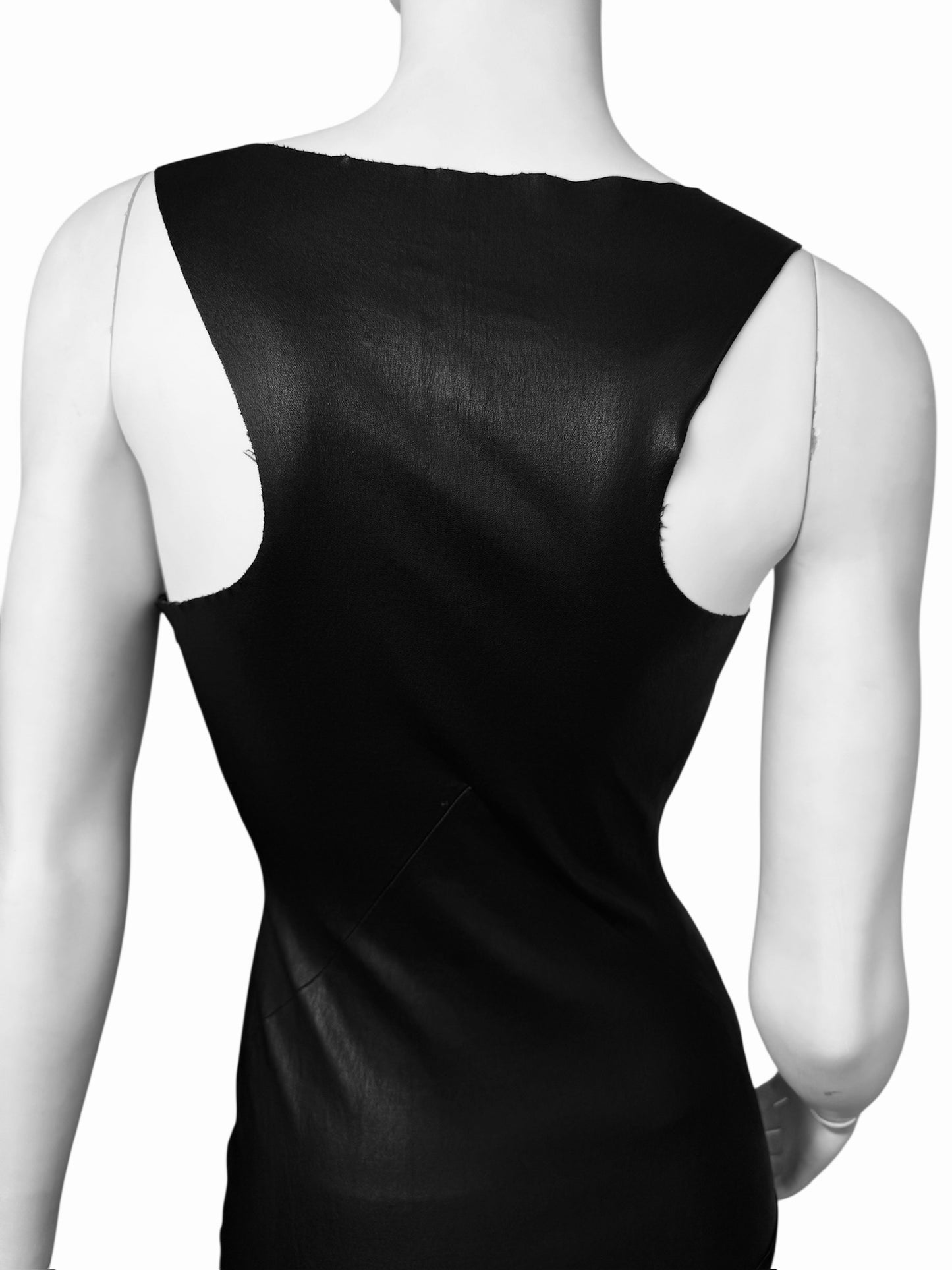 JITROIS 2000s BLACK LEATHER LACE-UP DRESS