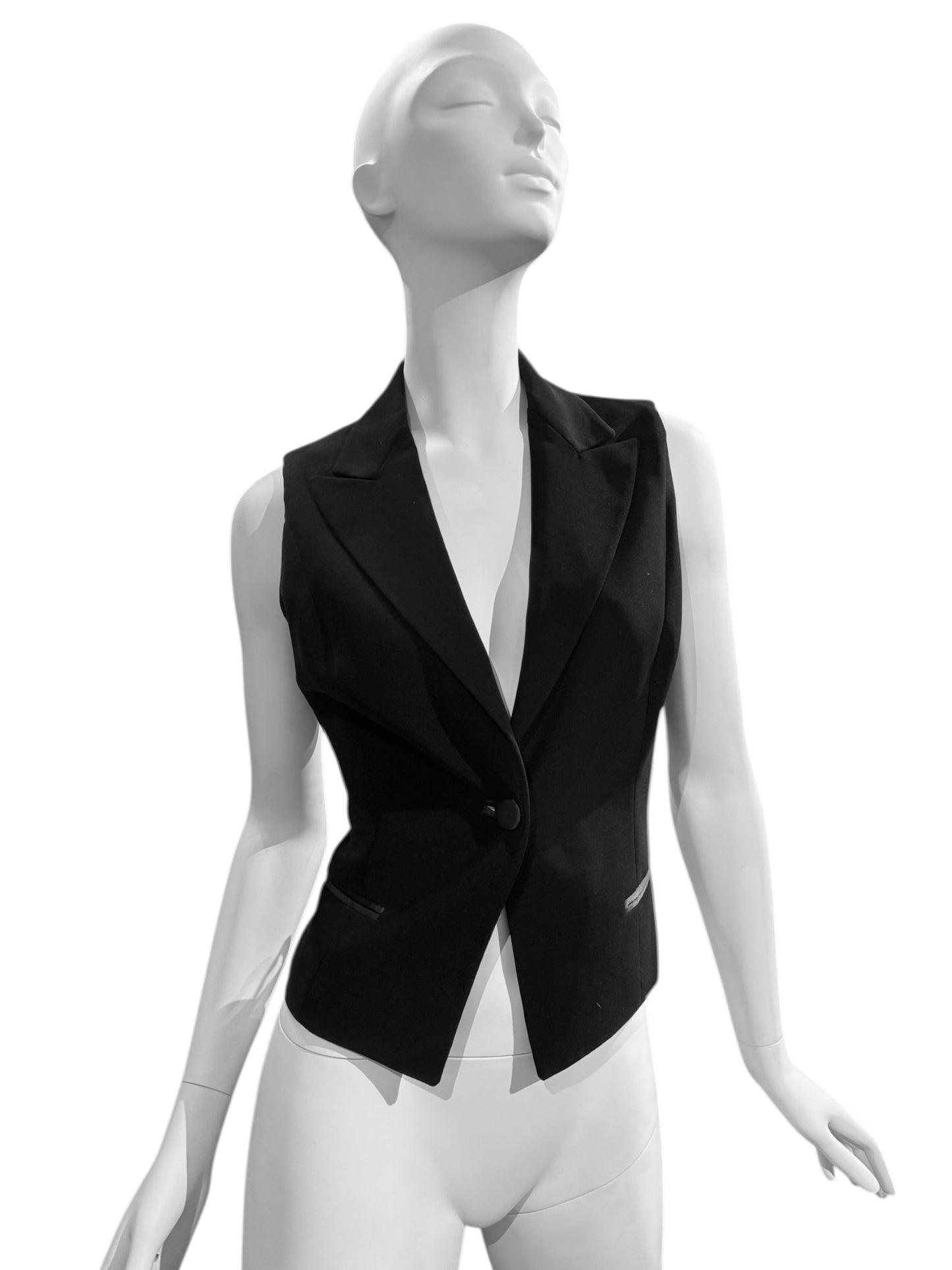 EXTÈ 1990s BLACK BACKLESS WAISTCOAT