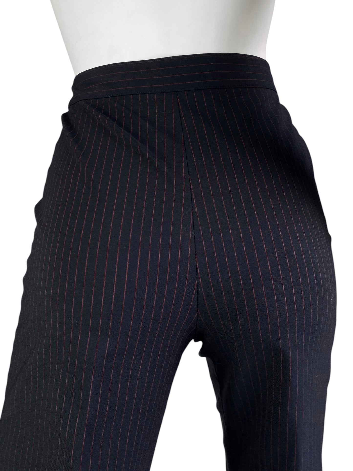 ALEXANDER MCQUEEN FW1998 «JOAN» BLACK & RED STRIPED PANTS