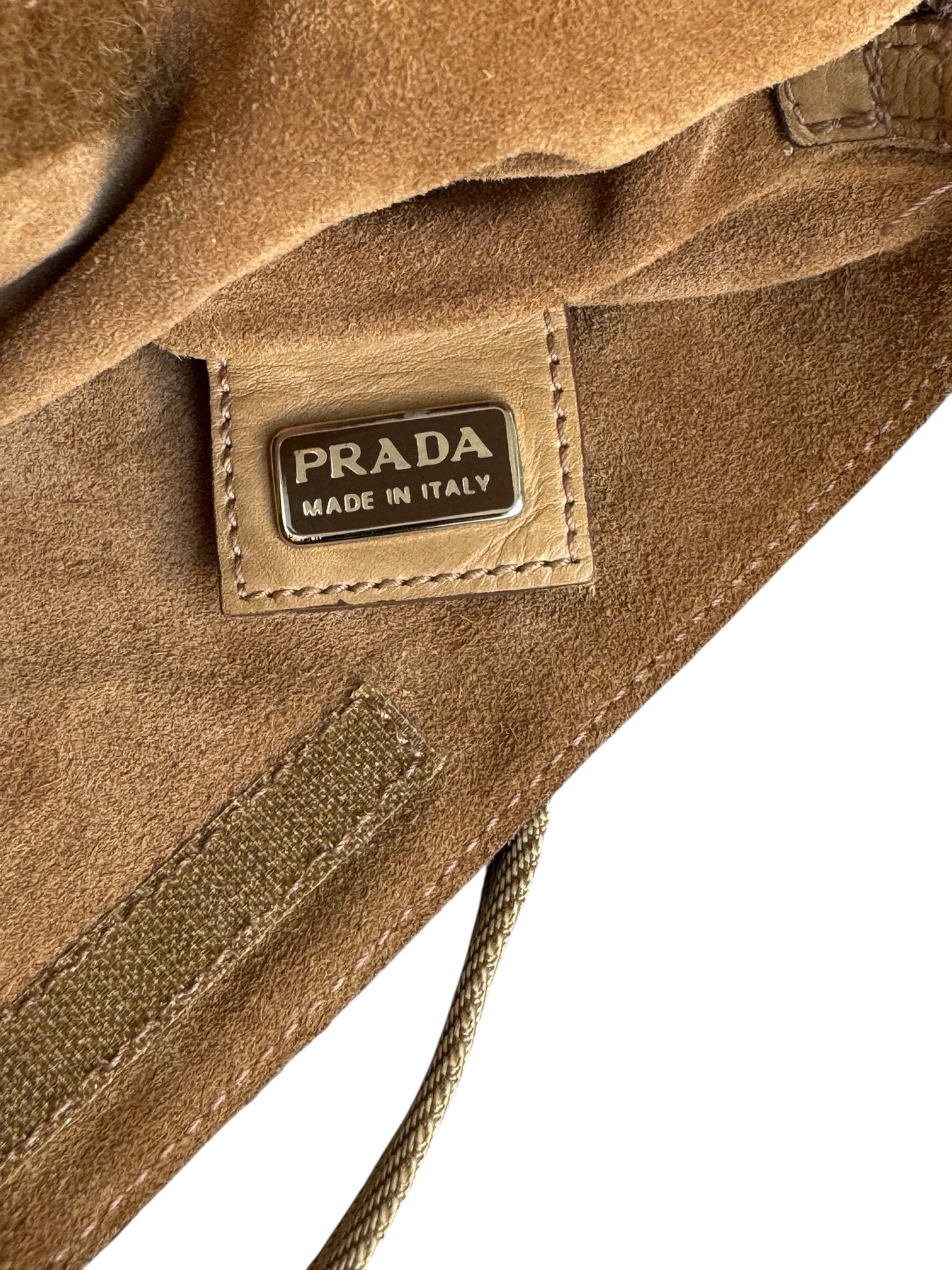 PRADA SS1999 BEIGE LEATHER MIRROR CROSSBODY MESSENGER BAG