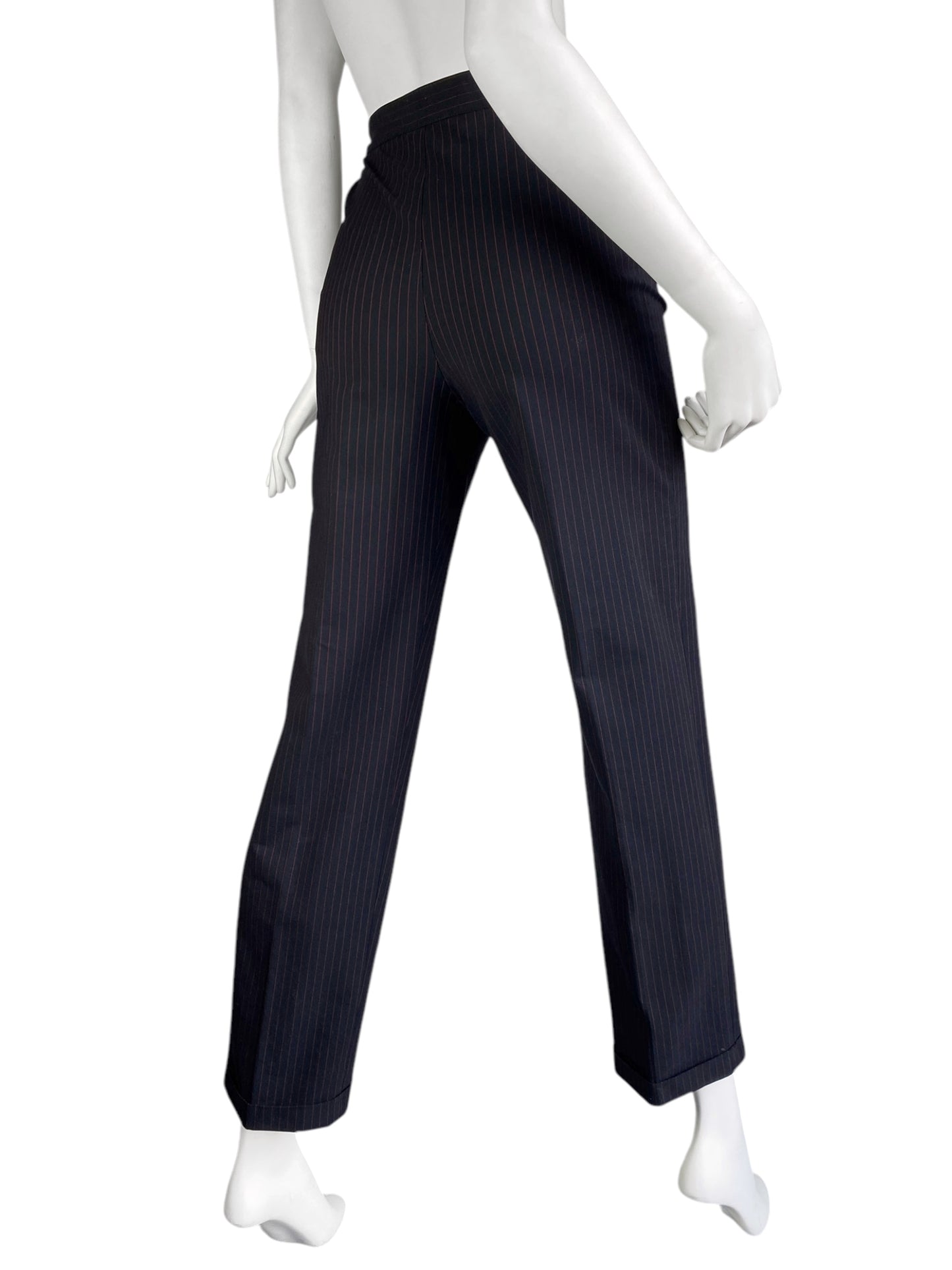 ALEXANDER MCQUEEN FW1998 «JOAN» BLACK & RED STRIPED PANTS