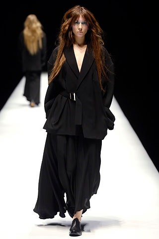 YOHJI YAMAMOTO FW2006 BLACK SILK CUT OUT BUCKLE BLAZER