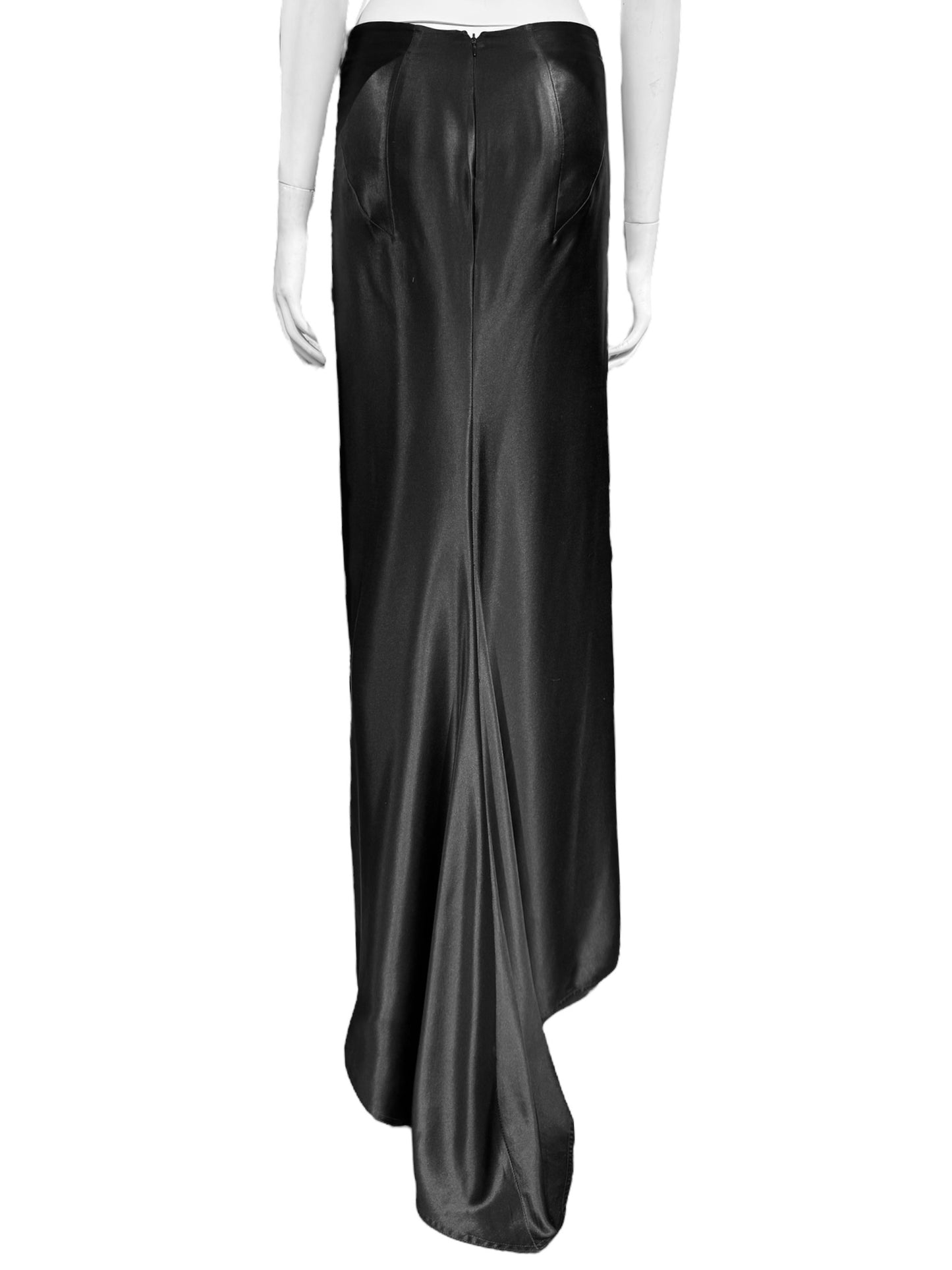 ALEXANDER MCQUEEN SS1999 «NO. 13» BLACK SILK MAXI SKIRT