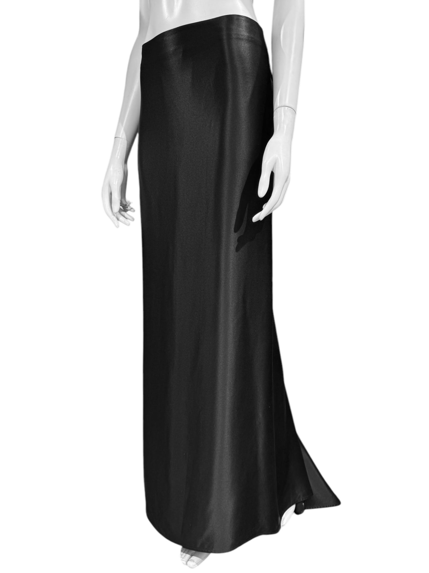 ALEXANDER MCQUEEN SS1999 «NO. 13» BLACK SILK MAXI SKIRT
