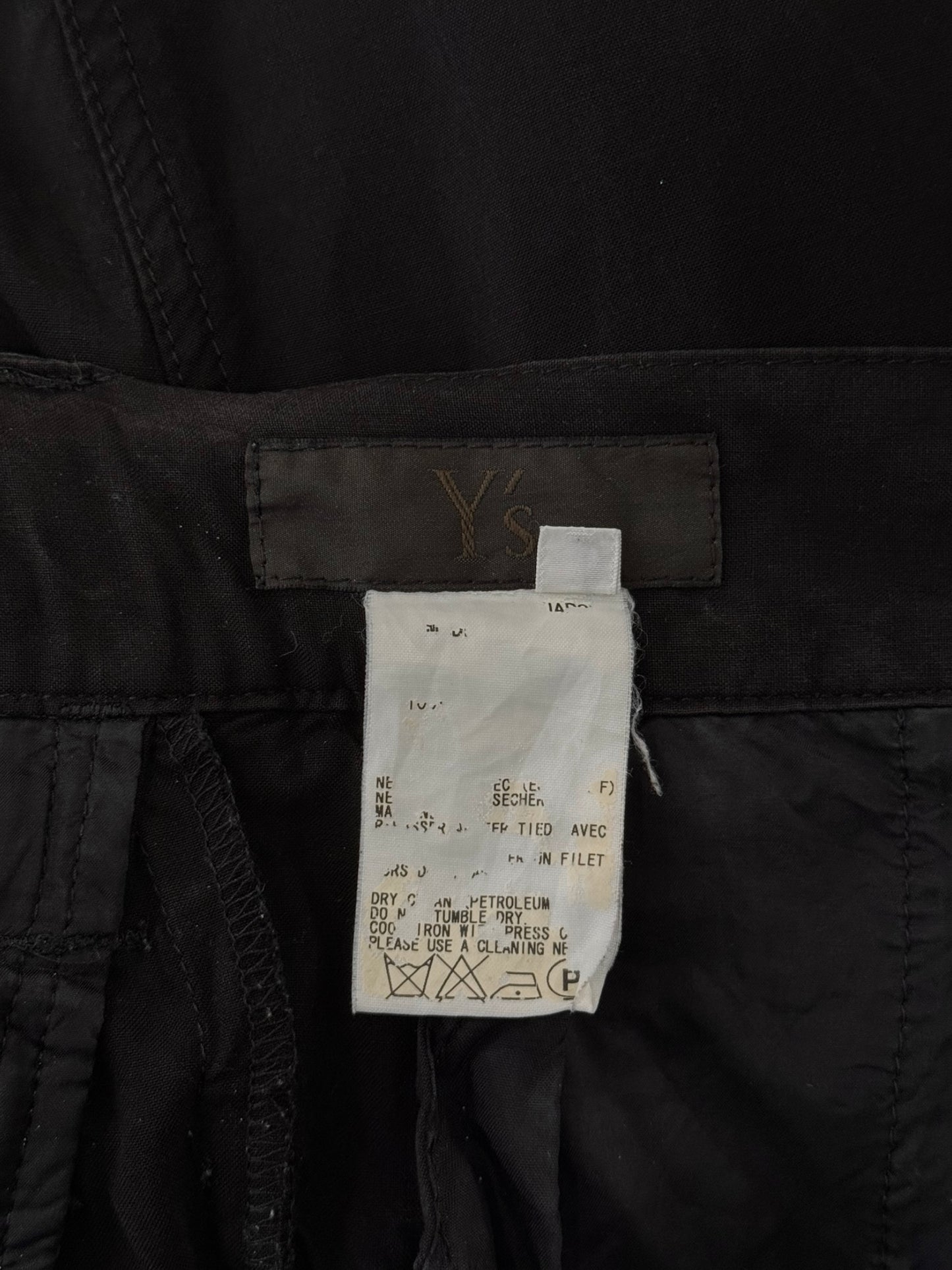 Y’S YOHJI YAMAMOTO SS2007 BLACK BONDAGE PANTS