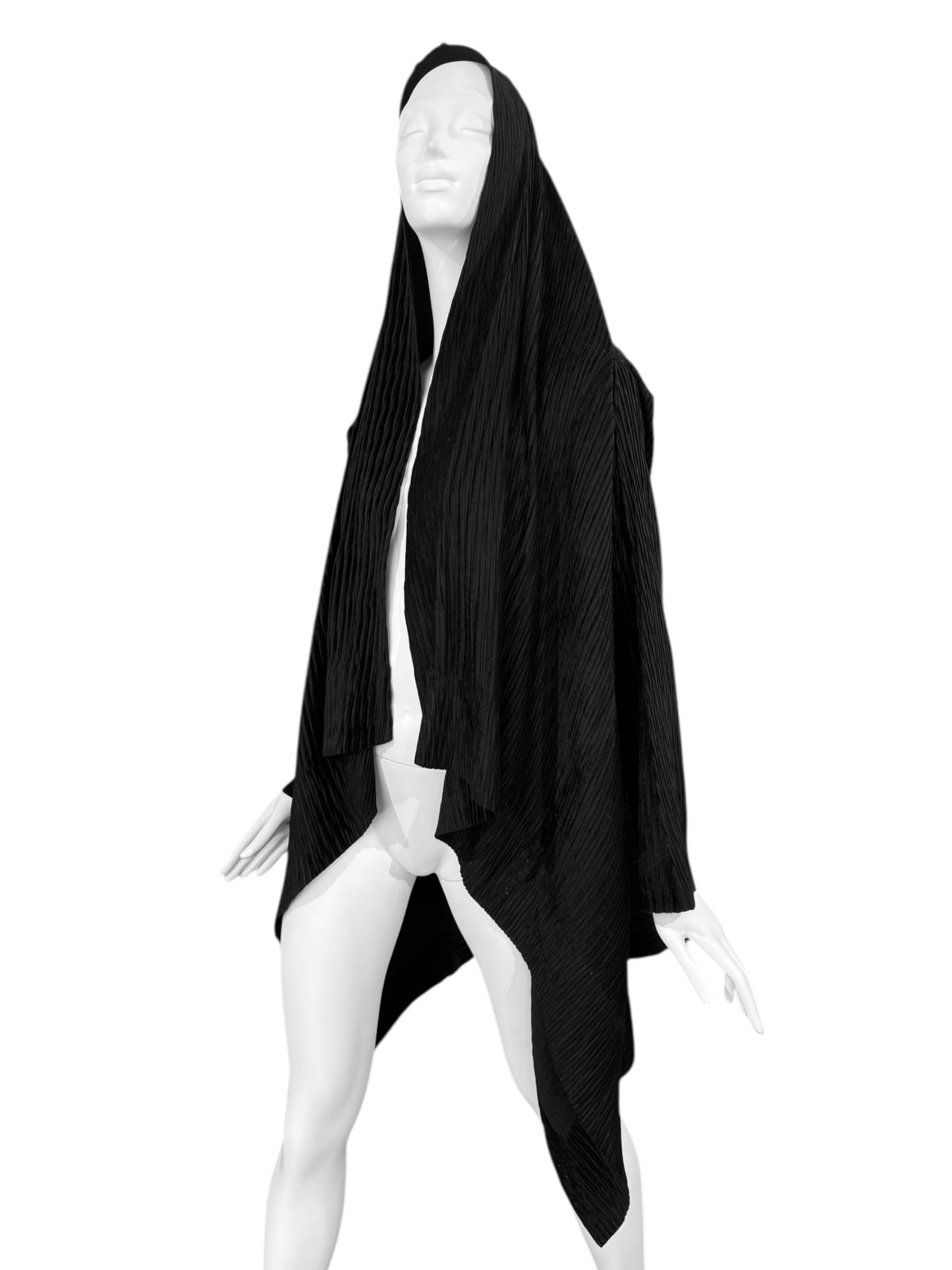 ISSEY MIYAKE 1990s BLACK PLEATED CARDIGAN