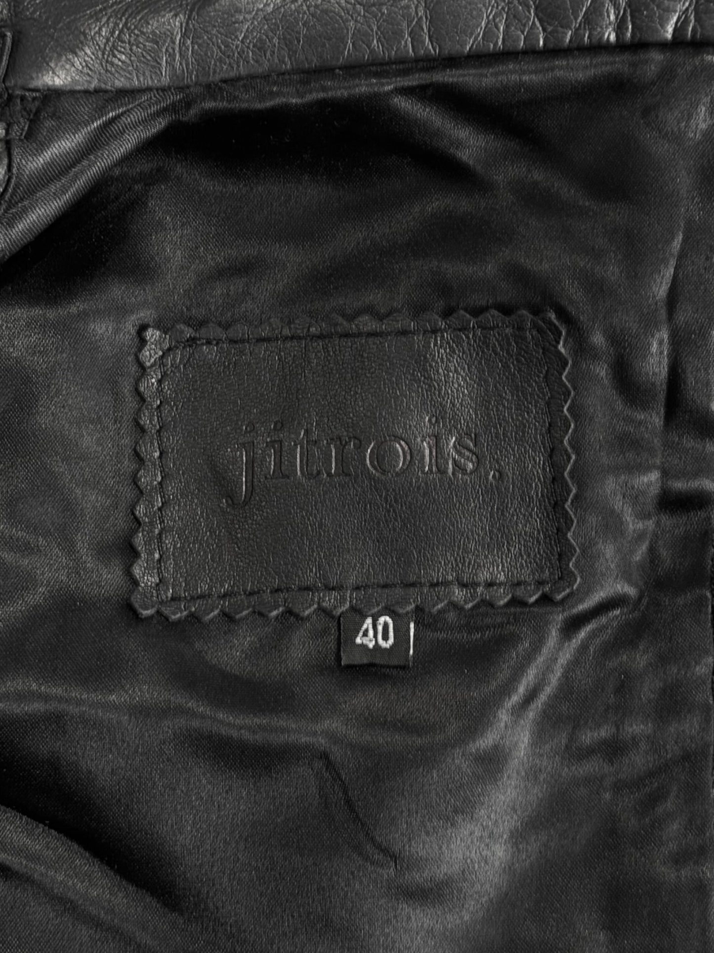 JITROIS 2000S BLACK LEATHER & MESH LACE-UP JACKET
