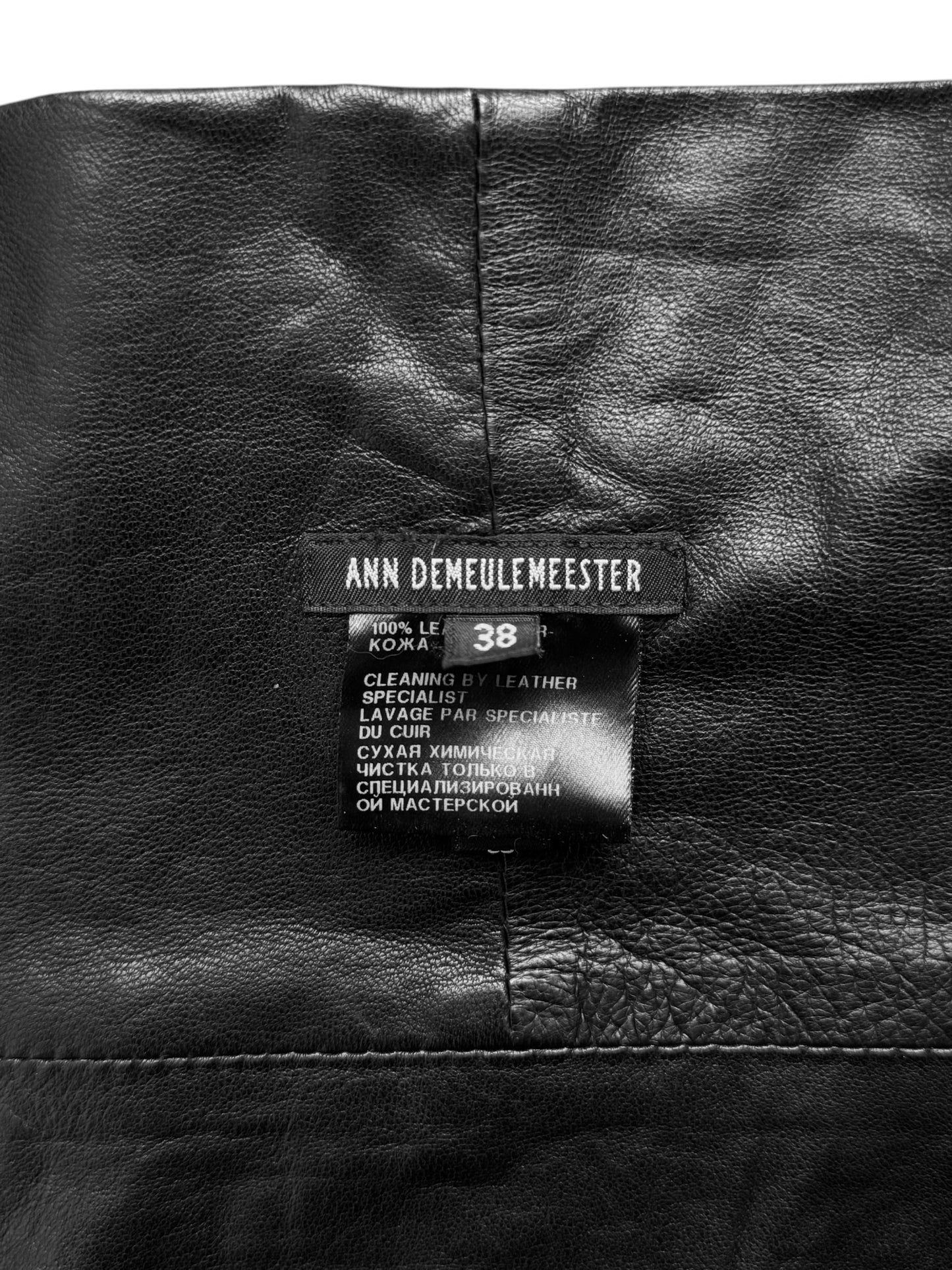 ANN DEMEULEMEESTER FW2010 BLACK LEATHER STRAPS BONDAGE BUSTIER TOP/CORSET