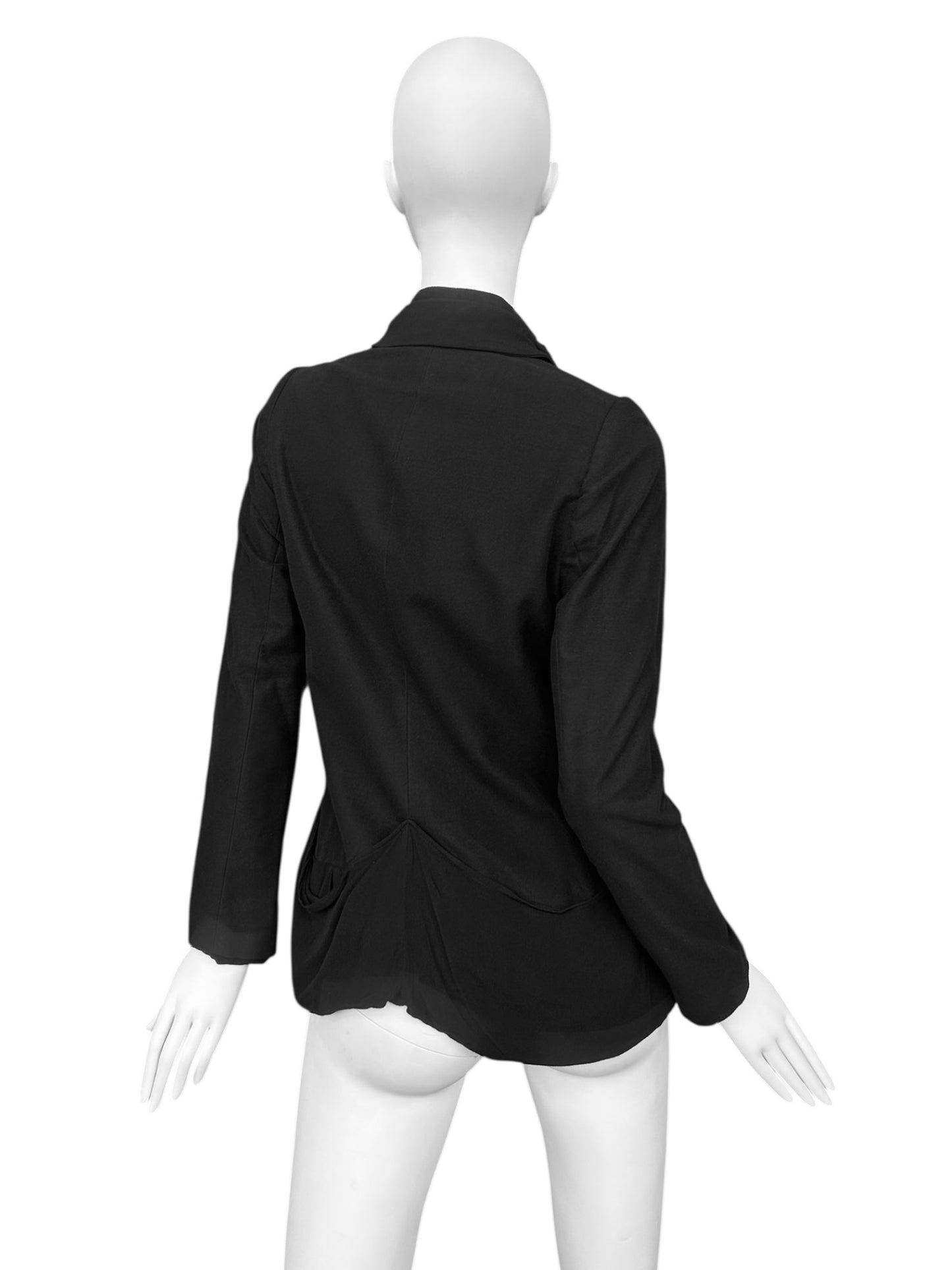 TROSMAN 2000s BLACK DRAPED JACKET