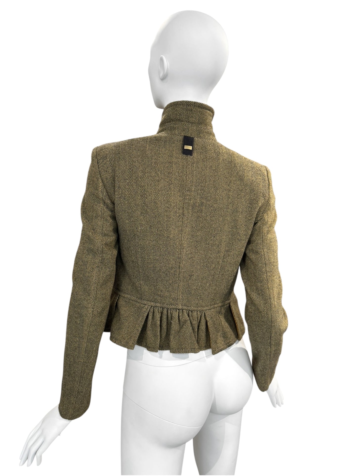 HIGH 2010s GREEN WOOL DOUBLE BREASTED JACKET