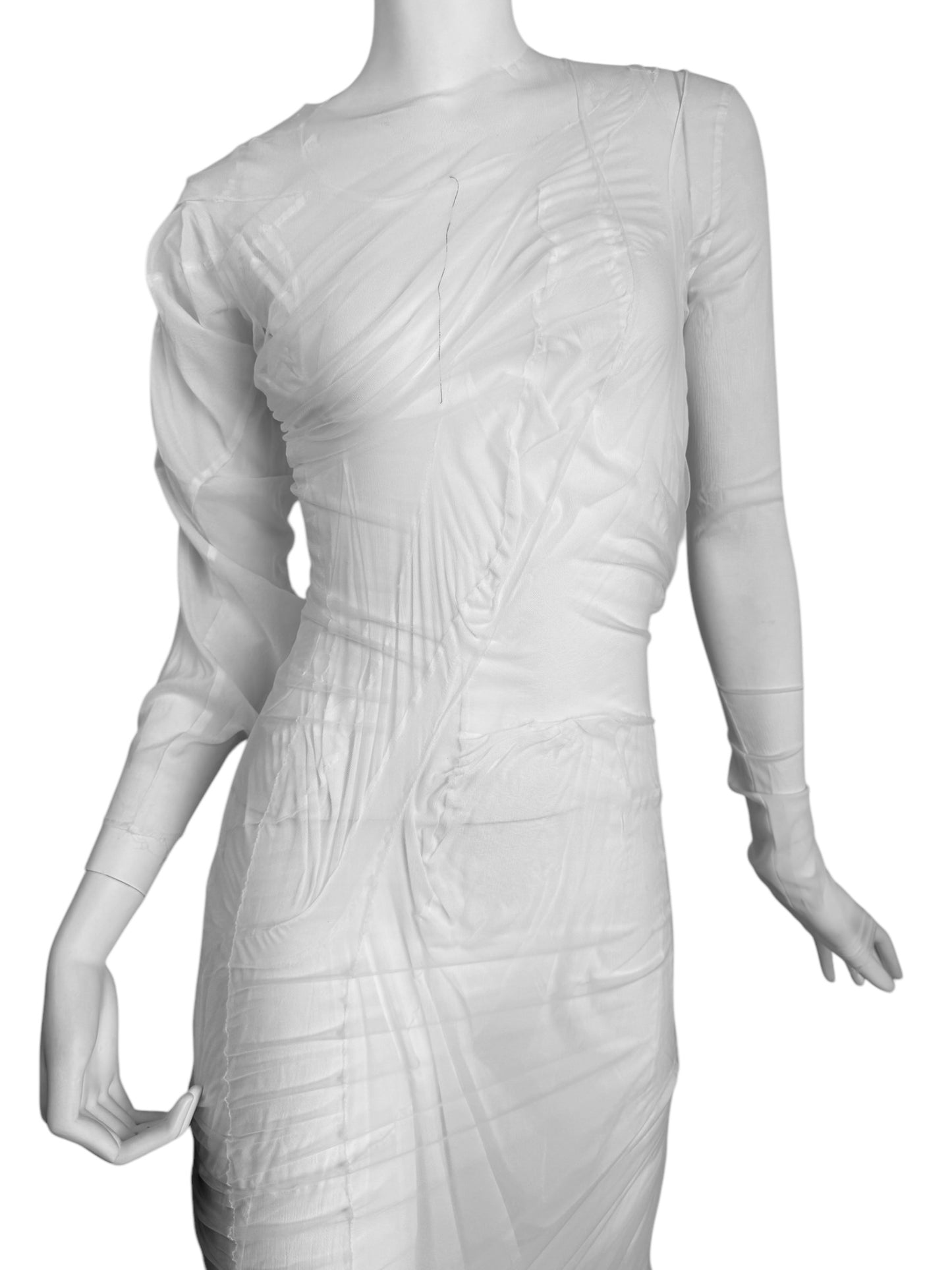 MAISON MARGIELA SS2021 BY GALLIANO WHITE SILK « WET » BRIDAL MAXI DRESS