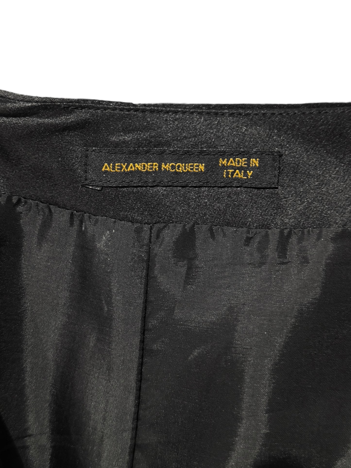 ALEXANDER MCQUEEN SS1999 «NO. 13» BLACK SILK MAXI SKIRT