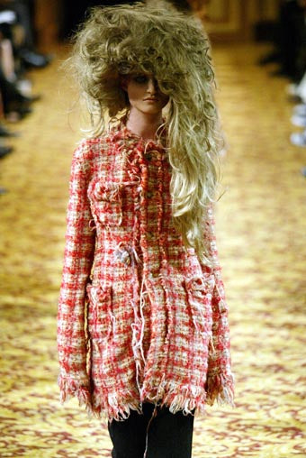 JUNYA WATANABE FW2003 RED DISTRESS TWEED JACKET