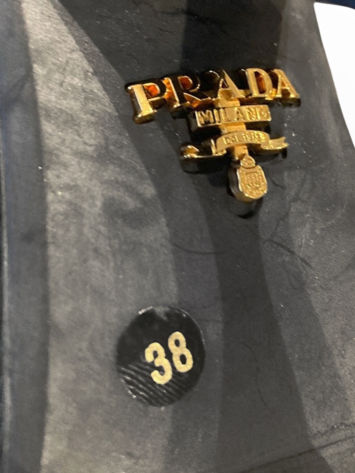 PRADA SS2014 KHAKI CANVAS RIBBED-TOE MARY JANE HEELS