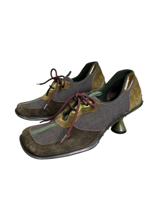 MIU MIU FW1999 KHAKI LEATHER BUBBLE SOLE HEELS