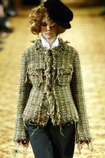 JUNYA WATANABE FW2003 RED DISTRESS TWEED JACKET