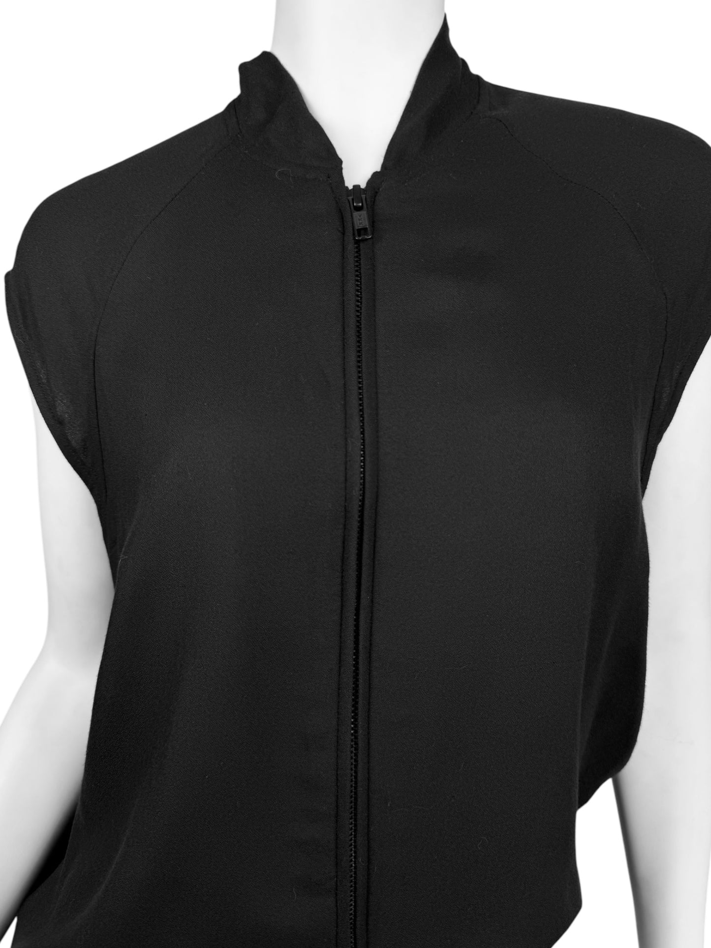 ANN DEMEULEMEESTER 2018 BY SÉBASTIEN MEUNIER BLACK HALF-ZIP TANK TOP