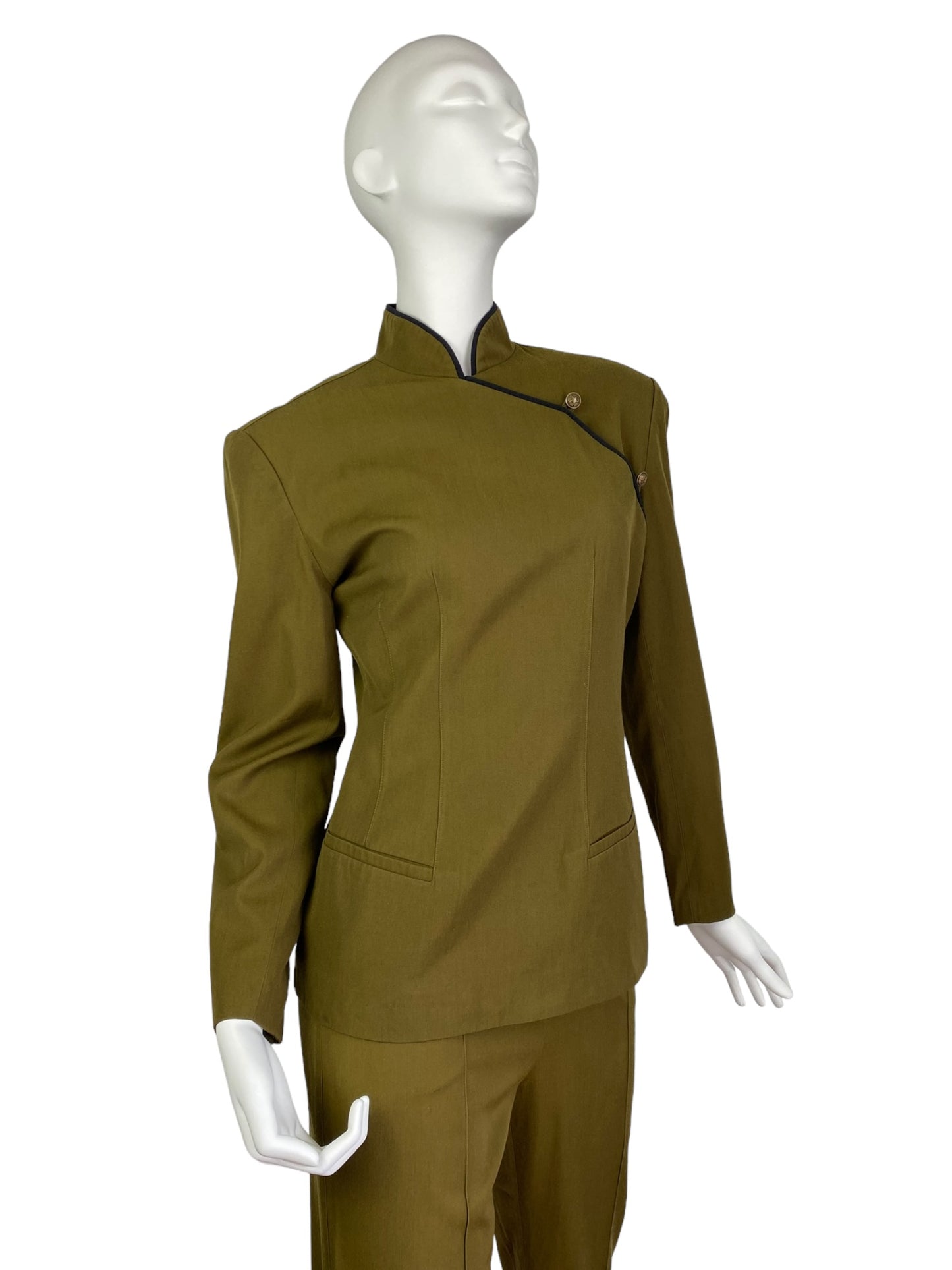 PLEIN SUD 1980s OLIVE GREEN BLAZER