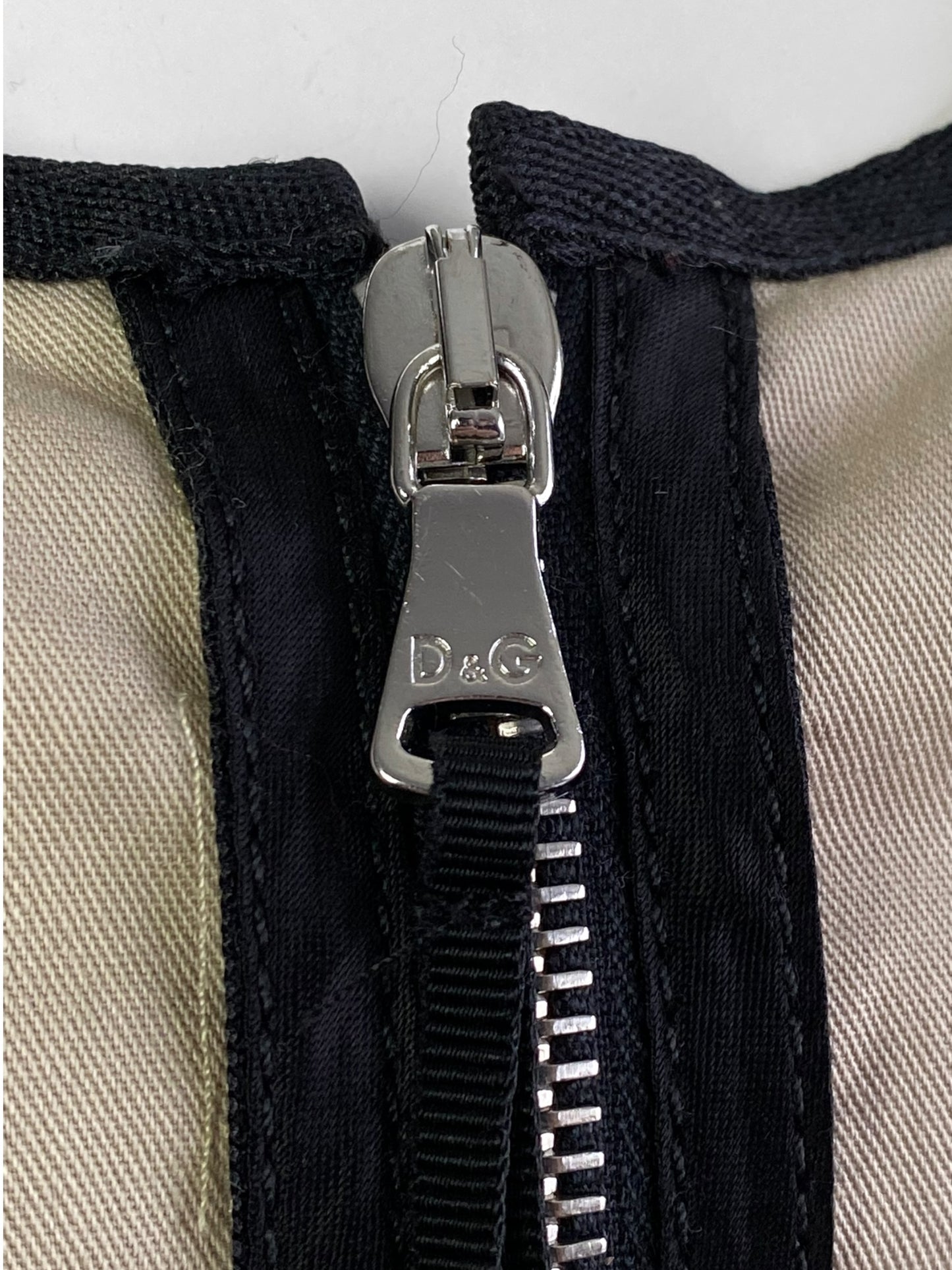 D&G 2000s BEIGE & BLACK BONDAGE SAFARI-STYLE CORSET TOP