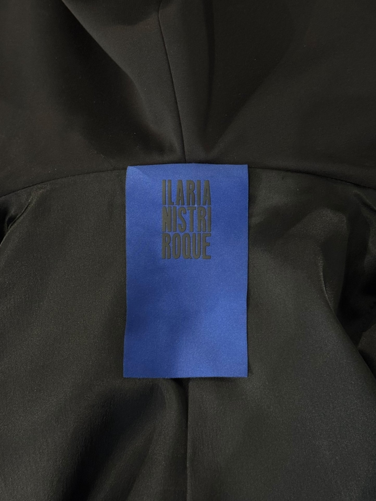 ILARIA NISTRI 2010s BLACK ASYMMETRICAL HOODED JACKET