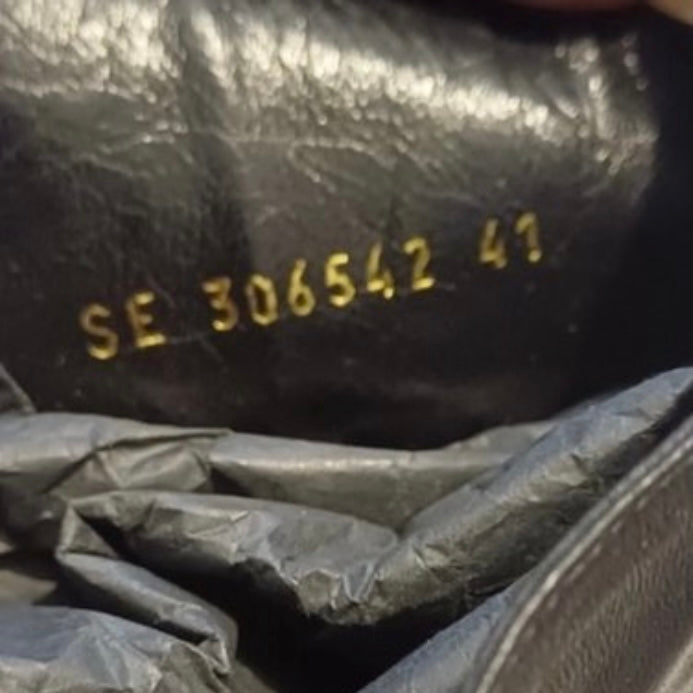 YVES SAINT LAURENT FW2008 BY STEFANO PILATI BLACK LEATHER TRIBTOO TOE-CAP BOOTS