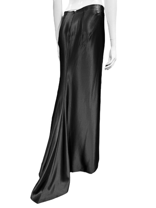 ALEXANDER MCQUEEN SS1999 «NO. 13» BLACK SILK MAXI SKIRT