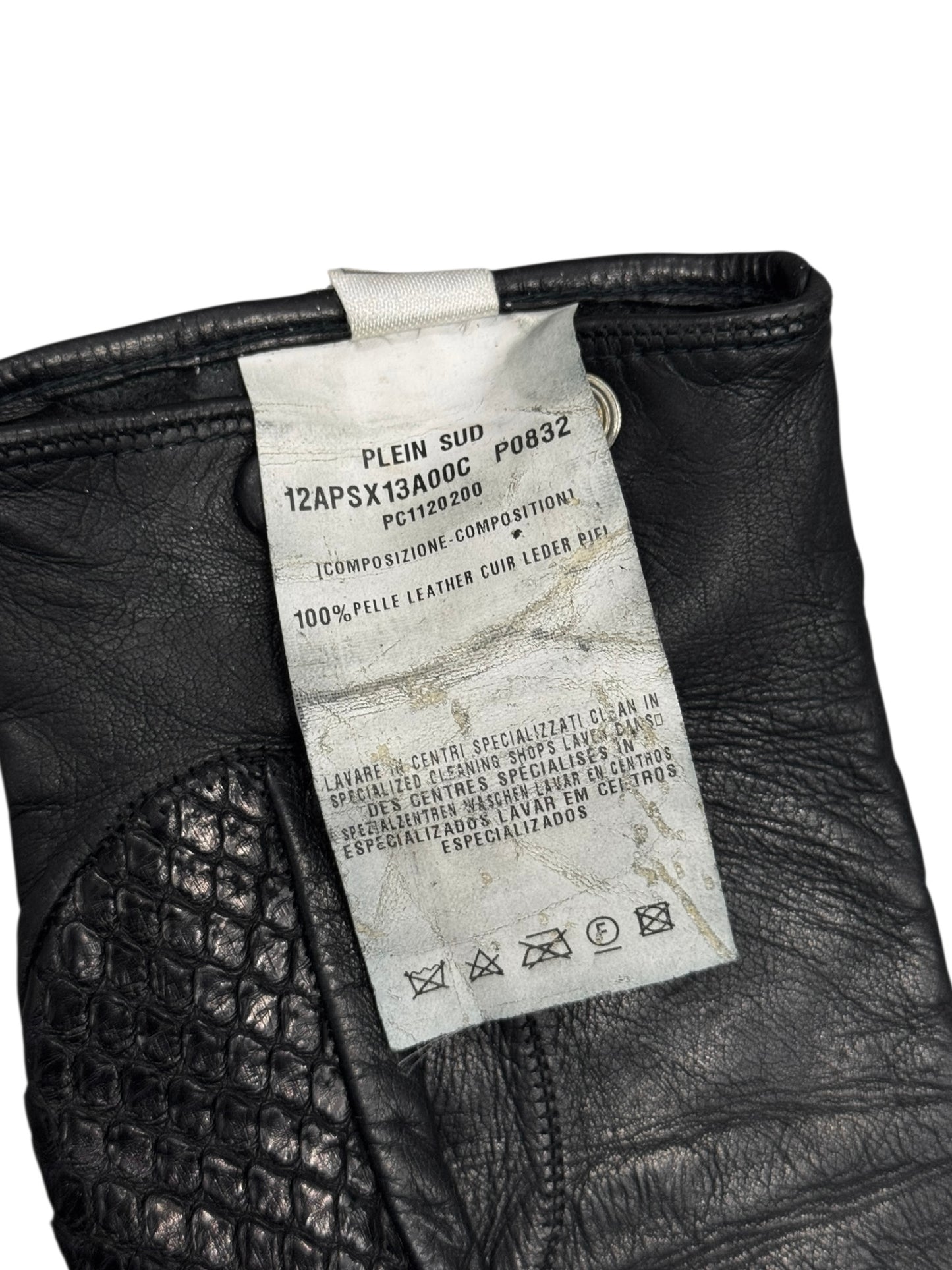 PLEIN SUD FW2012 BLACK PYTHON LEATHER SNGLE MITTEN