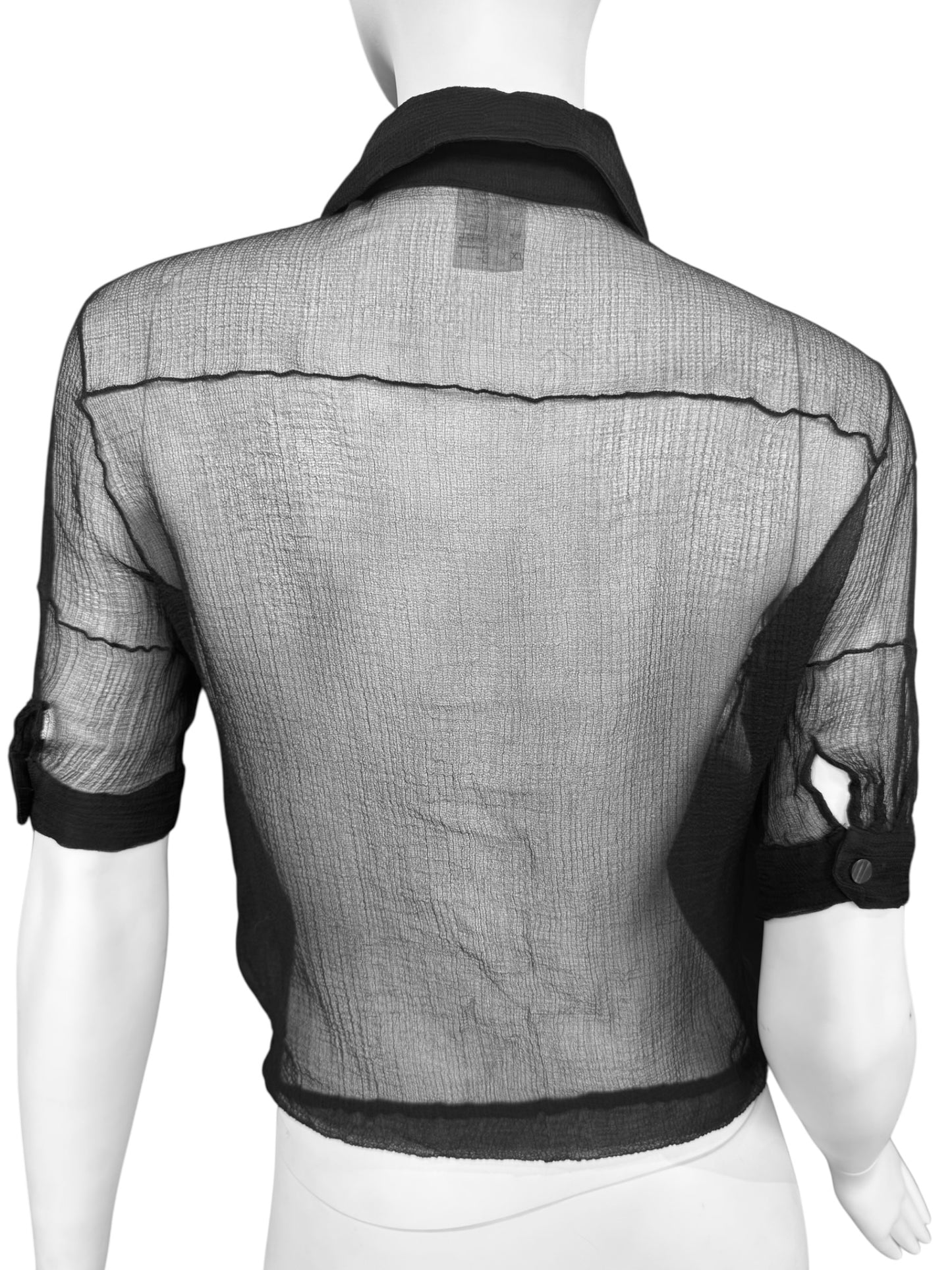 ANNA MOLINARI 2000s BLACK SILK SHIRT