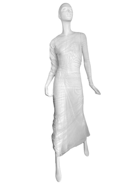 MAISON MARGIELA SS2021 BY GALLIANO WHITE SILK « WET » BRIDAL MAXI DRESS