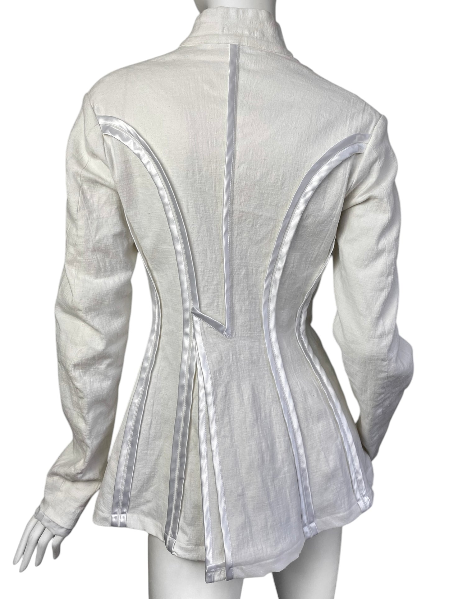 MARC LE BIHAN 2010s OFF-WHITE LINEN INSIDE OUT SEAM JACKET