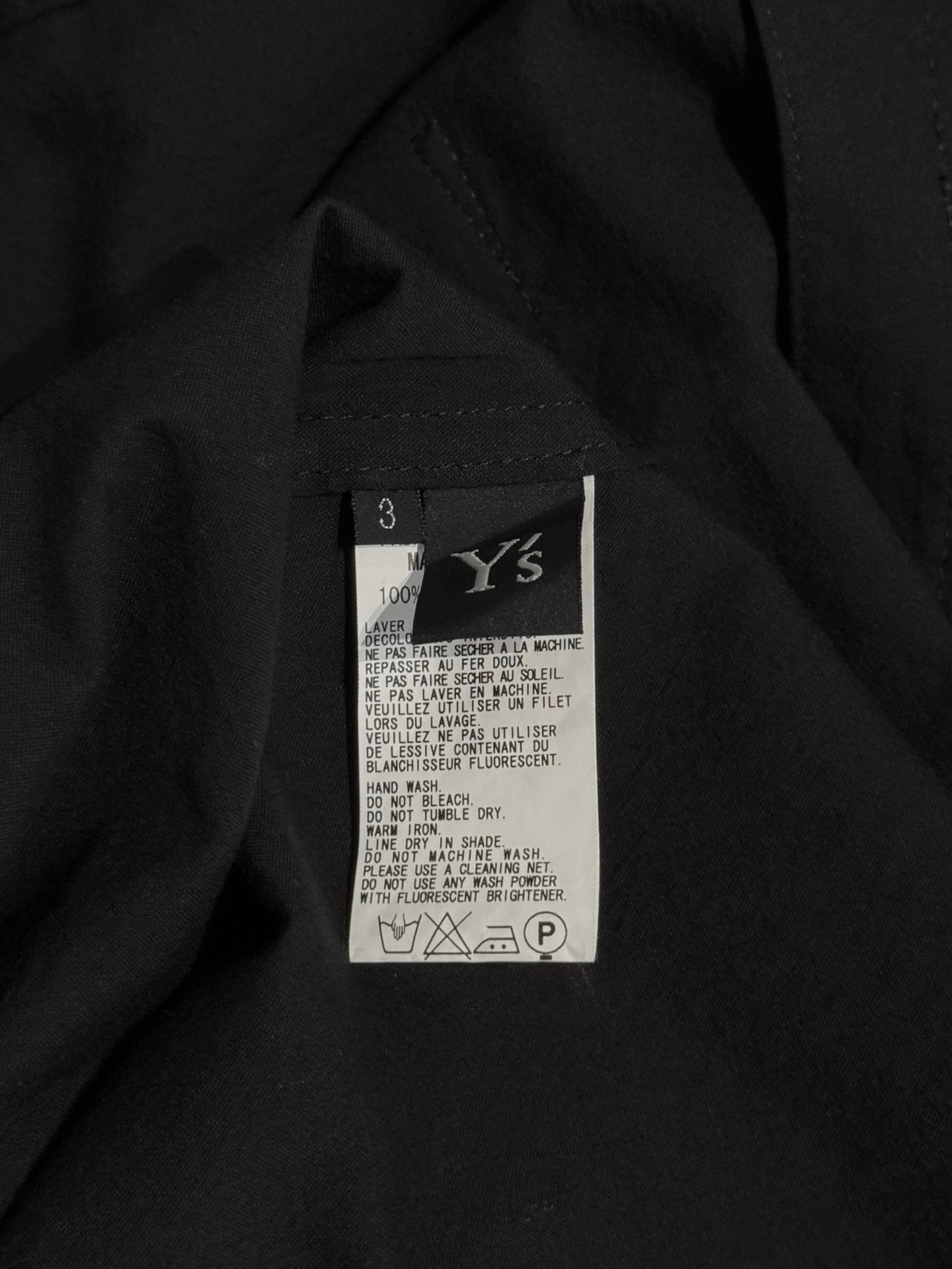 Y’S YOHJI YAMAMOTO FW2011 BLACK HOODED SHIRT