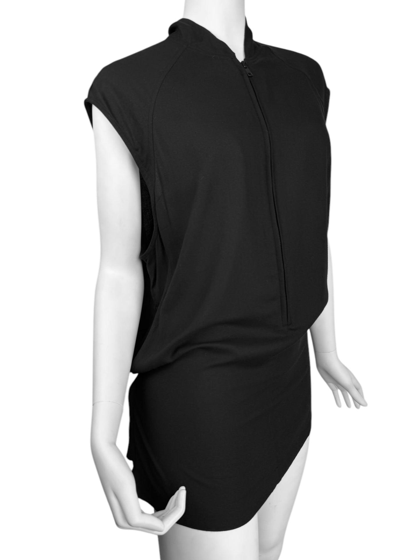 ANN DEMEULEMEESTER 2018 BY SÉBASTIEN MEUNIER BLACK HALF-ZIP TANK TOP