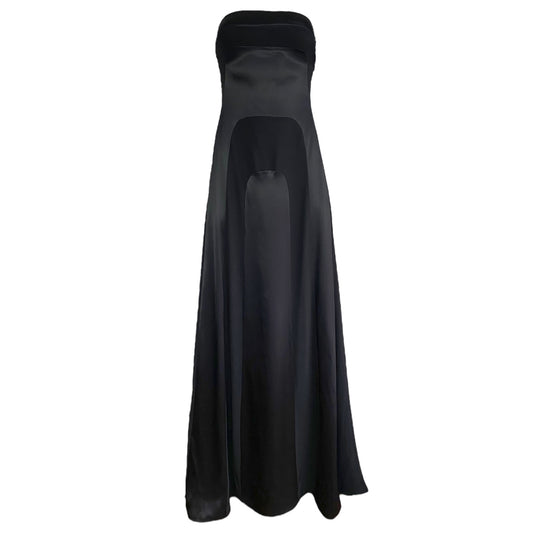 PLEIN SUD SS2004 BLACK BUSTIER MAXI DRESS
